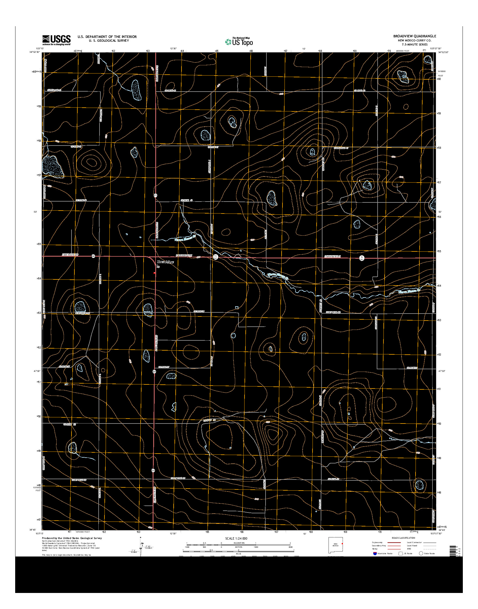 USGS US TOPO 7.5-MINUTE MAP FOR BROADVIEW, NM 2013