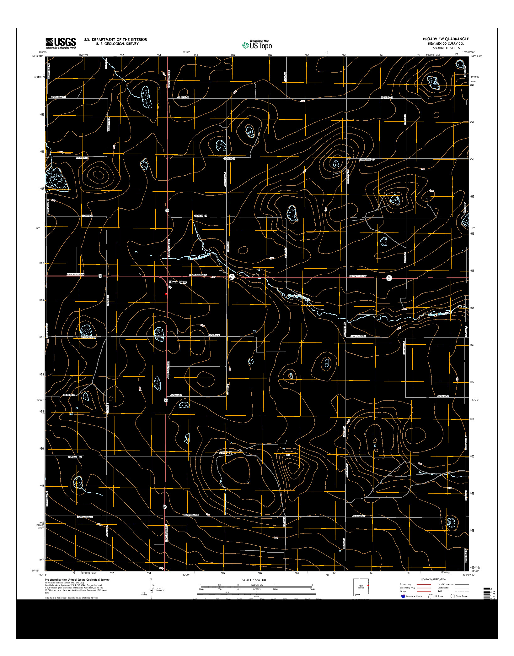 USGS US TOPO 7.5-MINUTE MAP FOR BROADVIEW, NM 2013