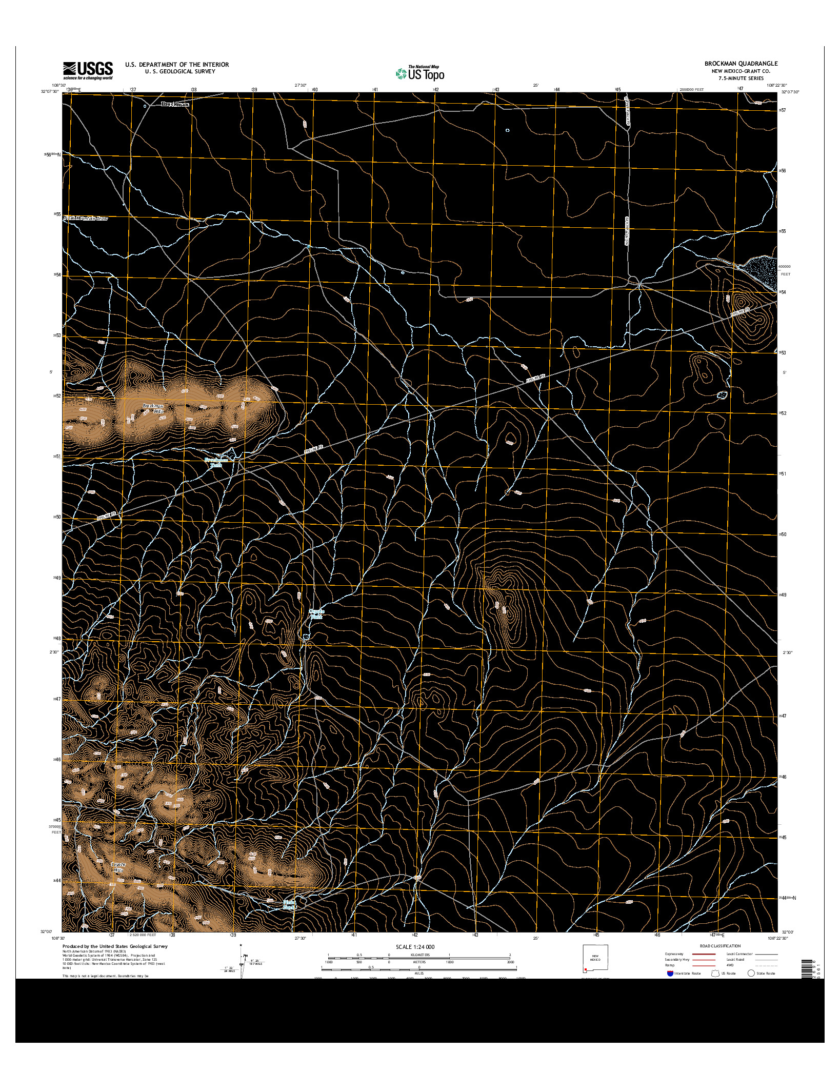 USGS US TOPO 7.5-MINUTE MAP FOR BROCKMAN, NM 2013