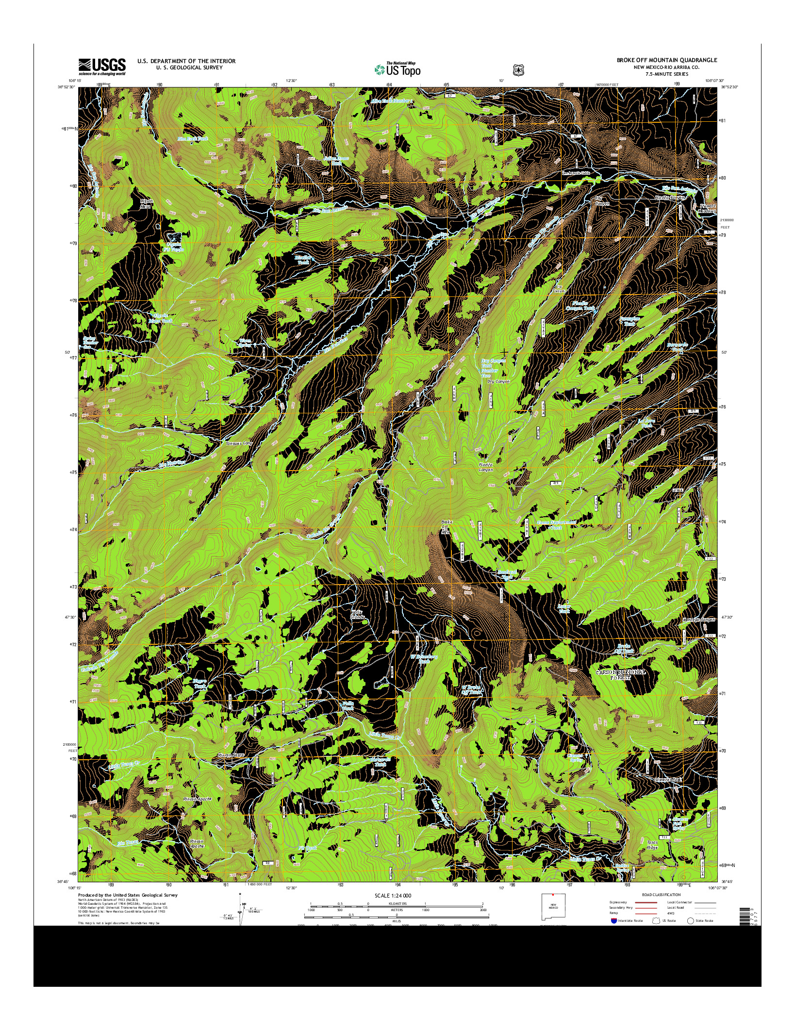 USGS US TOPO 7.5-MINUTE MAP FOR BROKE OFF MOUNTAIN, NM 2013