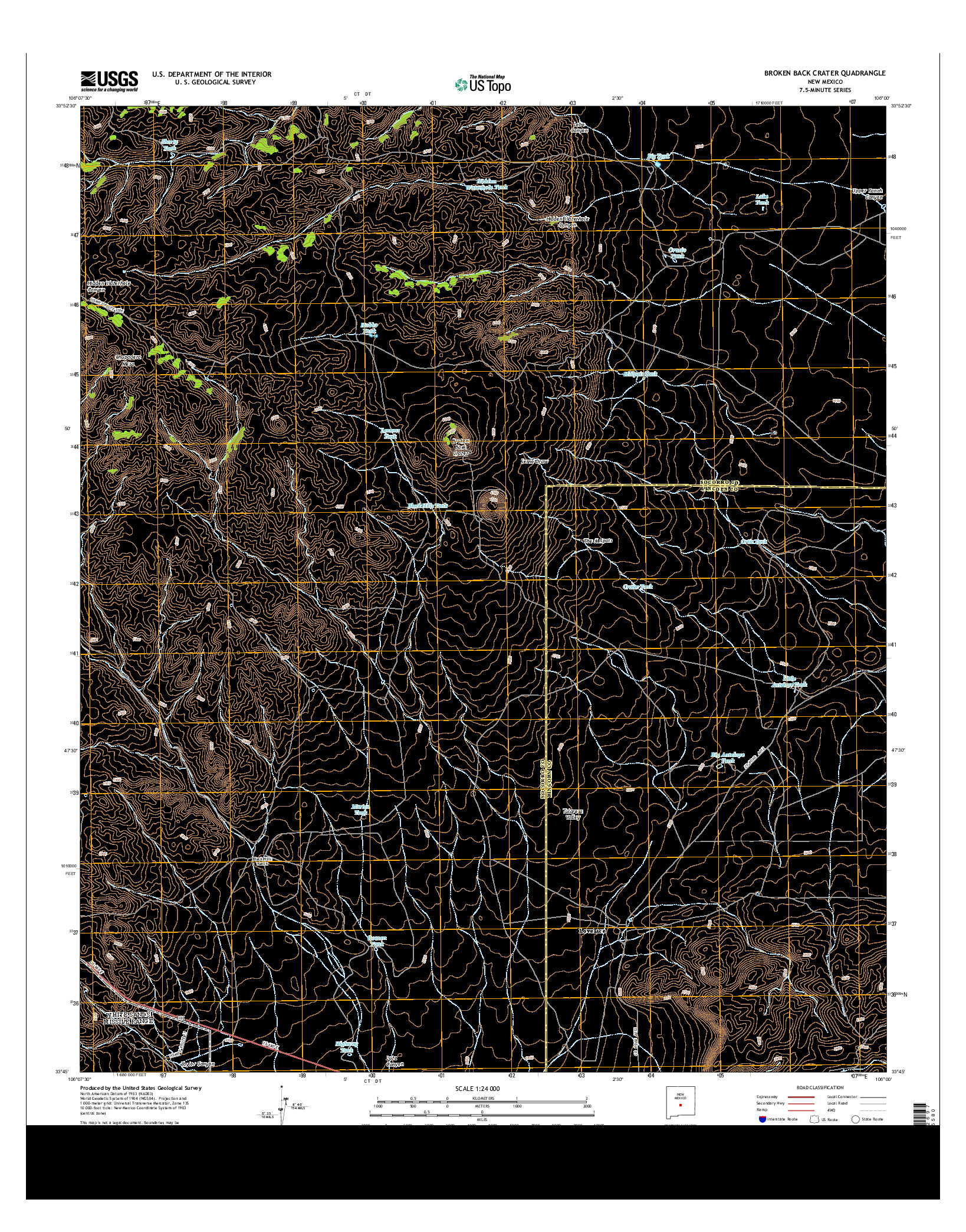 USGS US TOPO 7.5-MINUTE MAP FOR BROKEN BACK CRATER, NM 2013