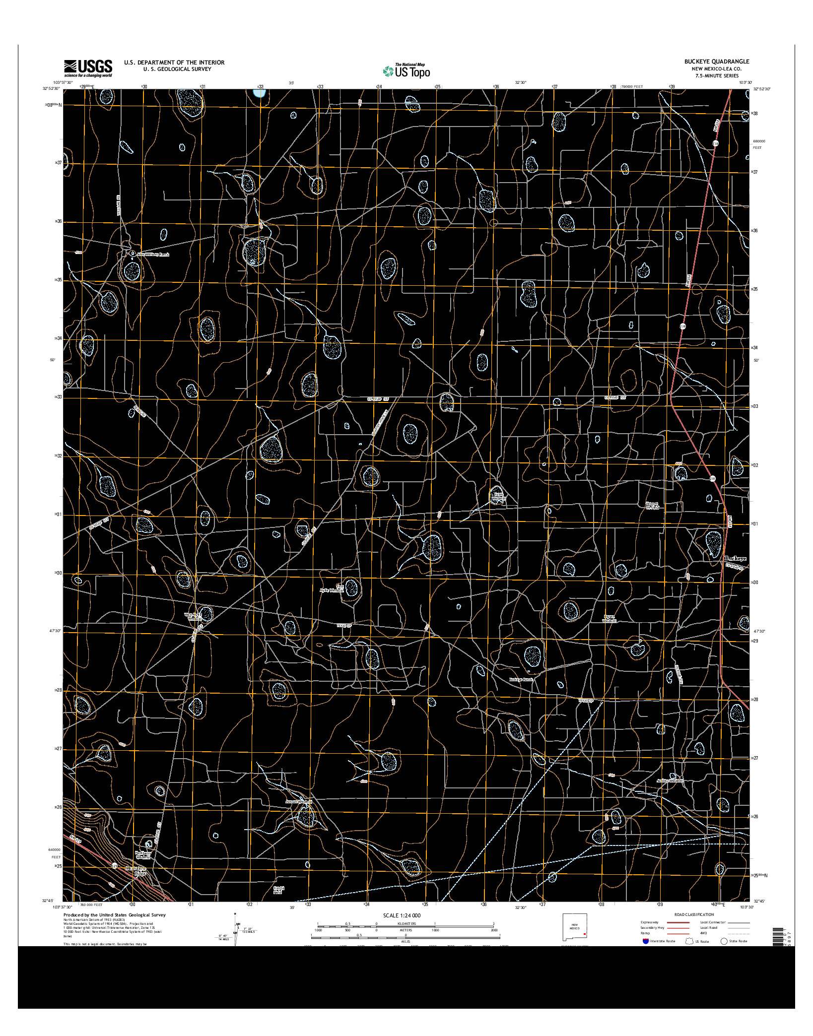 USGS US TOPO 7.5-MINUTE MAP FOR BUCKEYE, NM 2013