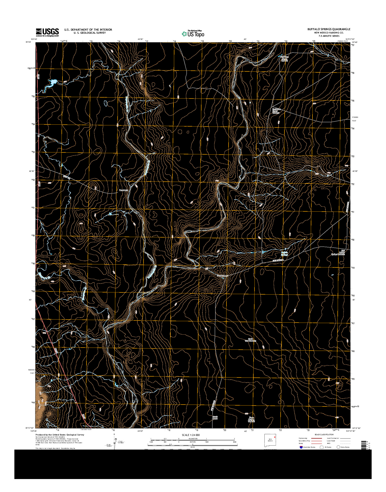 USGS US TOPO 7.5-MINUTE MAP FOR BUFFALO SPRINGS, NM 2013