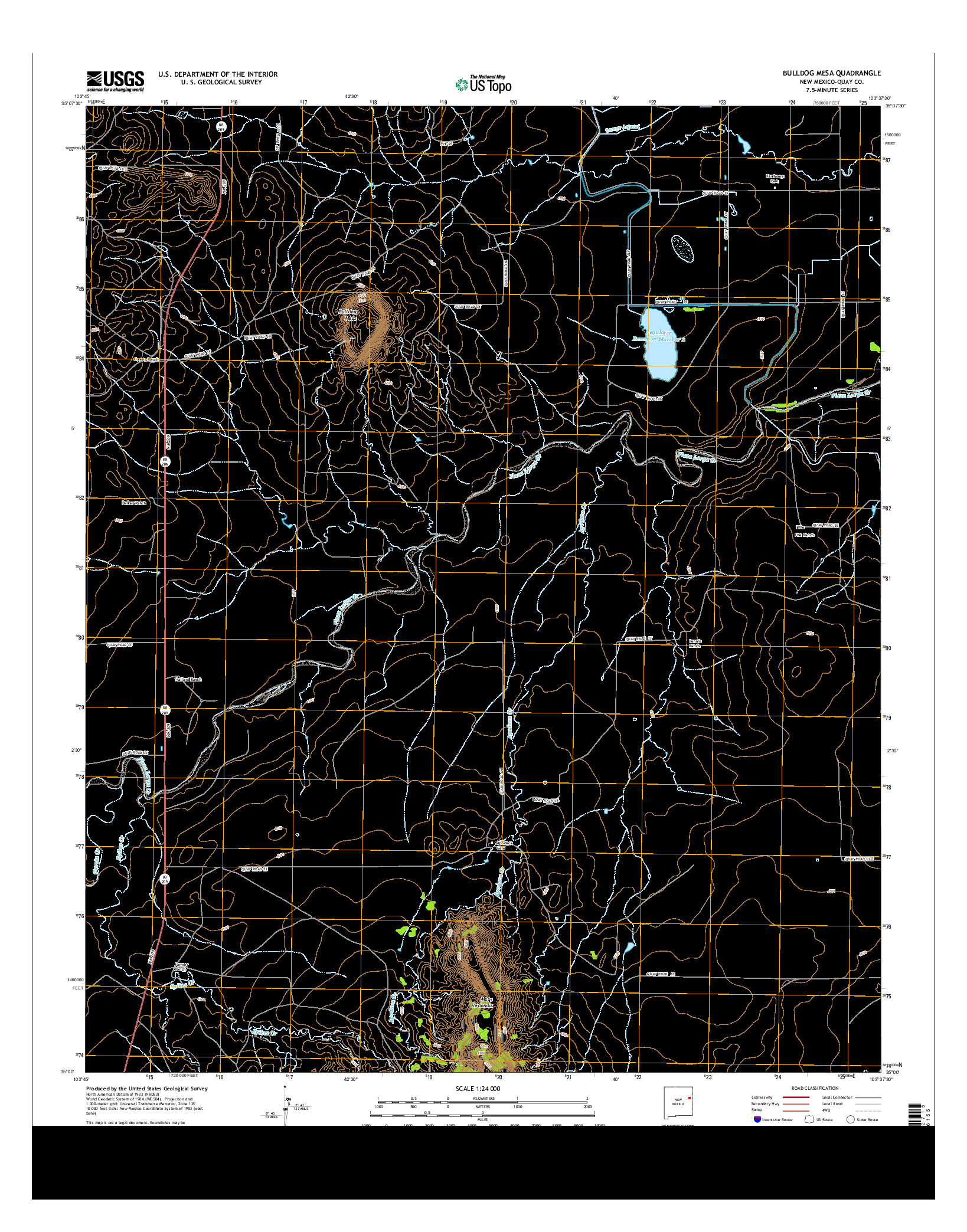 USGS US TOPO 7.5-MINUTE MAP FOR BULLDOG MESA, NM 2013