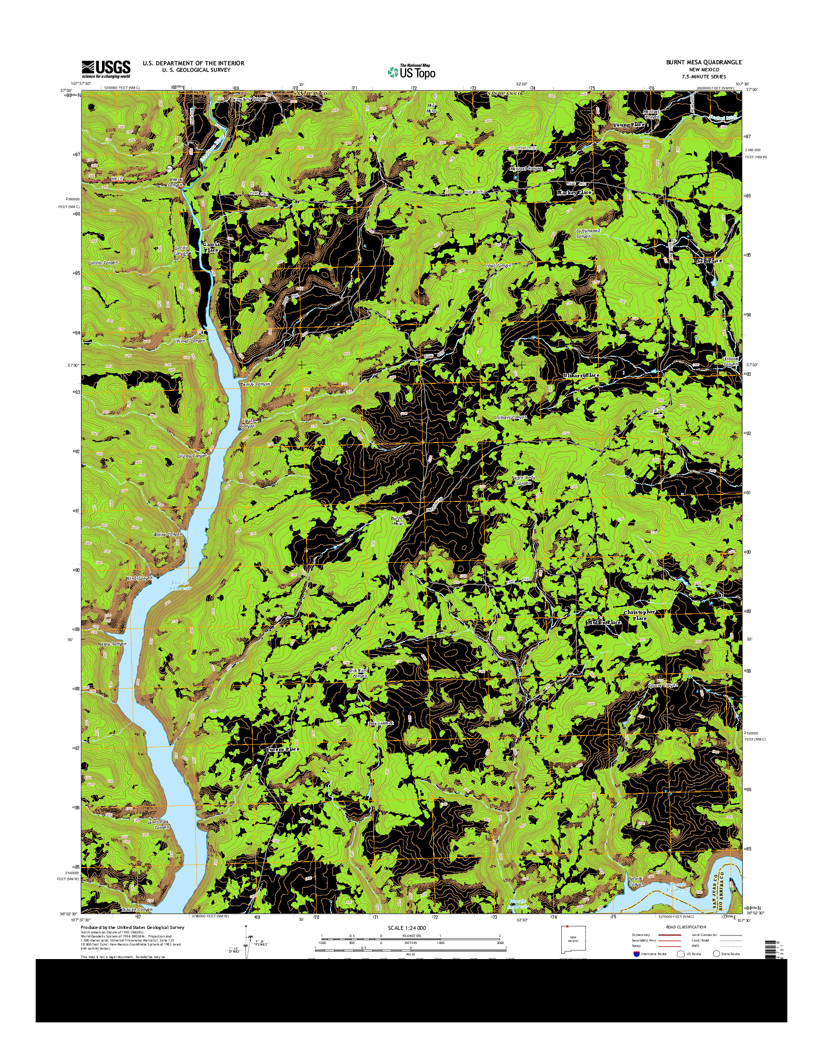 USGS US TOPO 7.5-MINUTE MAP FOR BURNT MESA, NM 2013