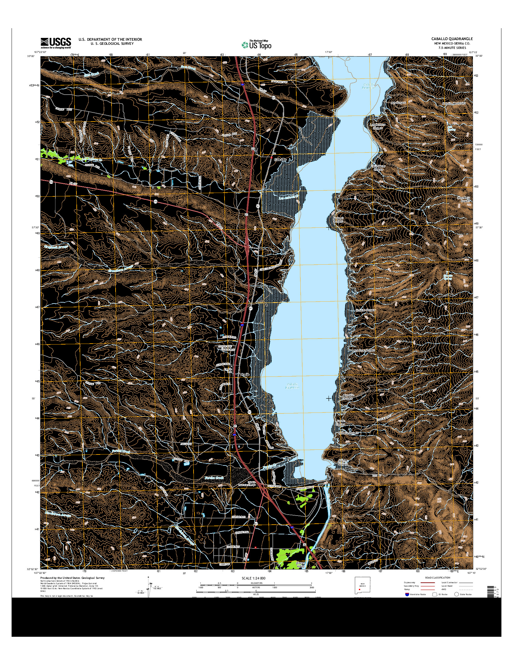 USGS US TOPO 7.5-MINUTE MAP FOR CABALLO, NM 2013