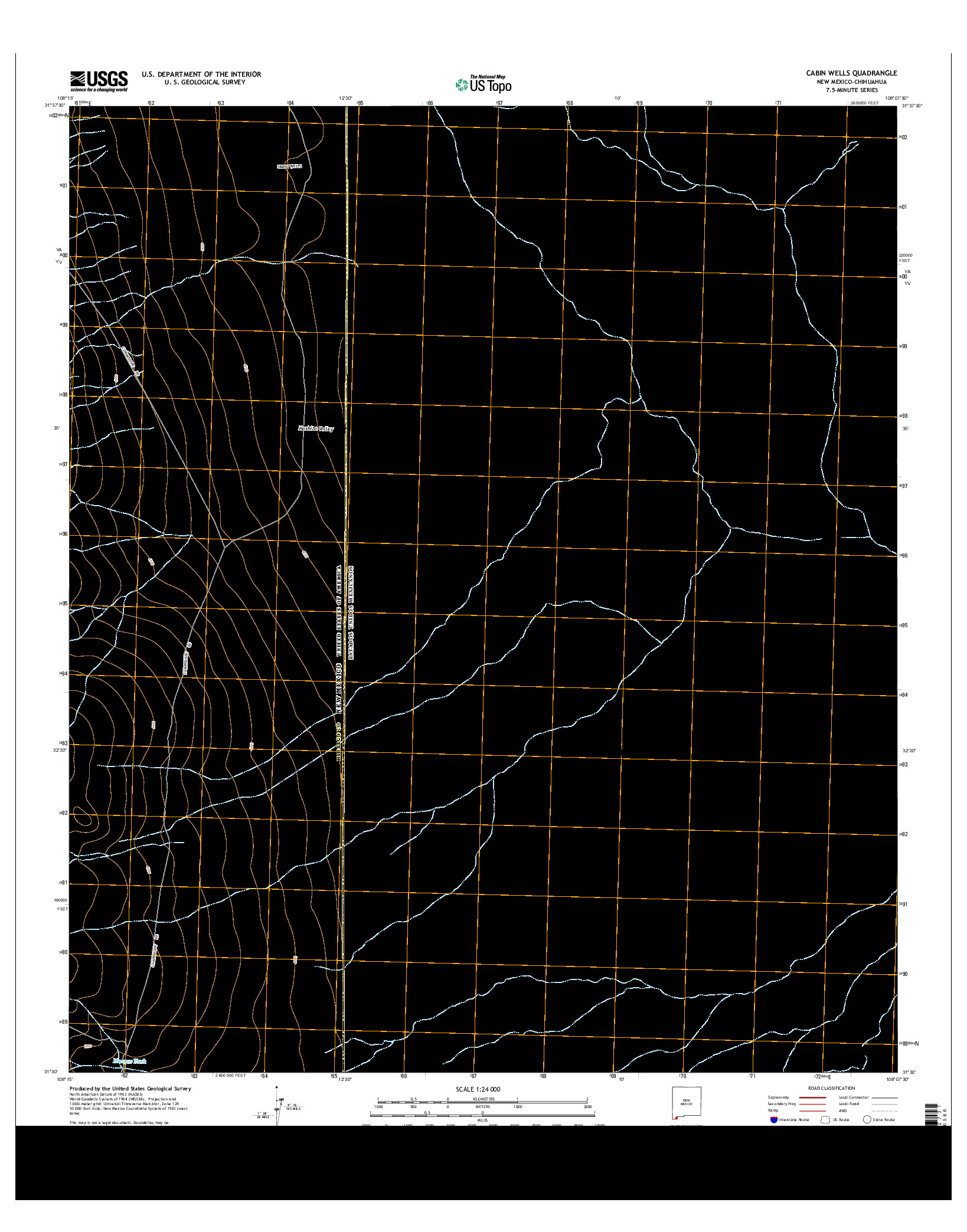 USGS US TOPO 7.5-MINUTE MAP FOR CABIN WELLS, NM-CHH 2013