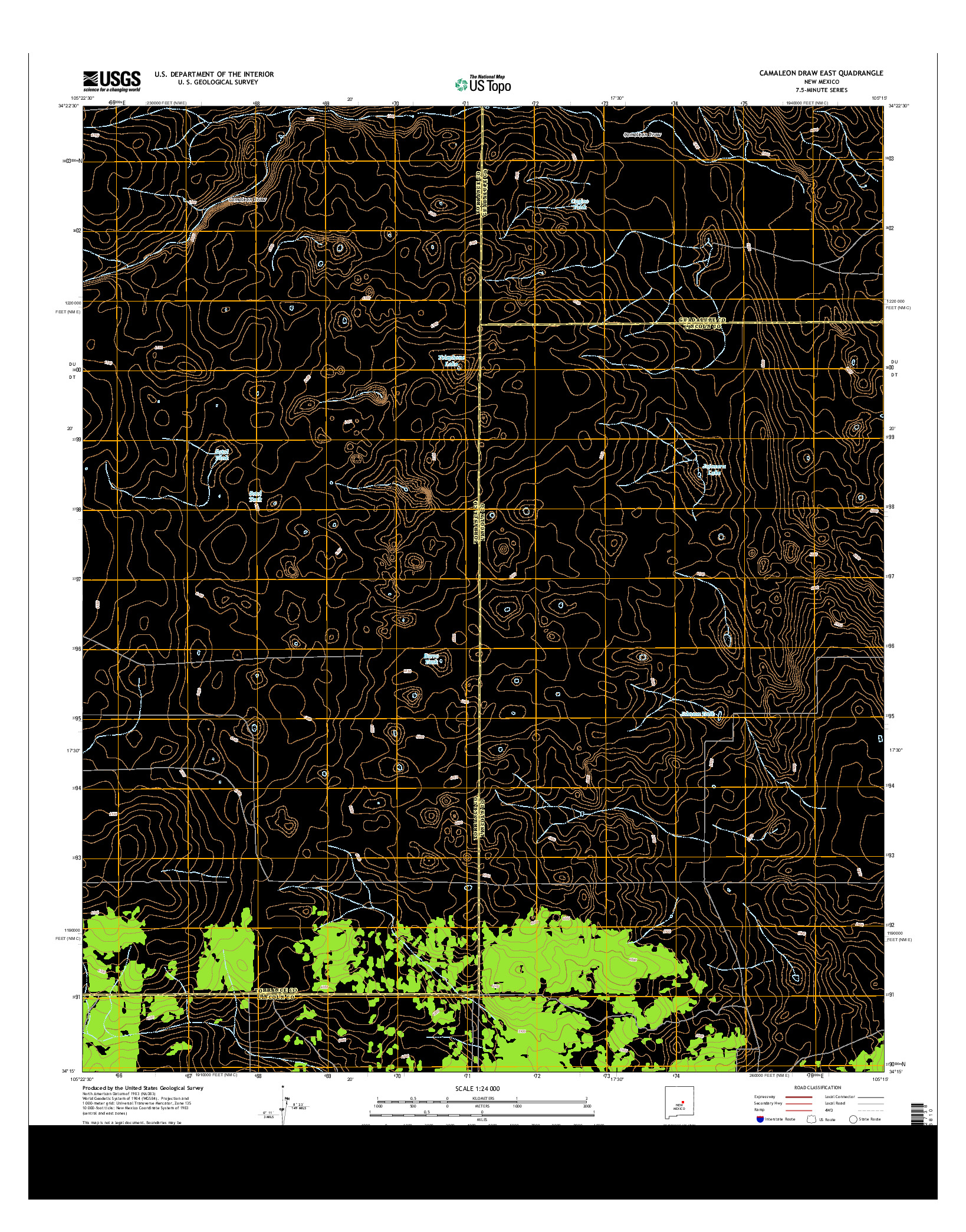 USGS US TOPO 7.5-MINUTE MAP FOR CAMALEON DRAW EAST, NM 2013