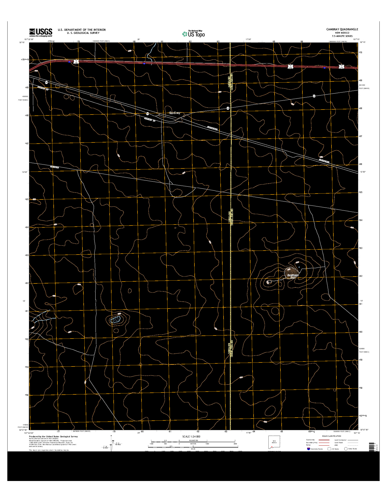 USGS US TOPO 7.5-MINUTE MAP FOR CAMBRAY, NM 2013