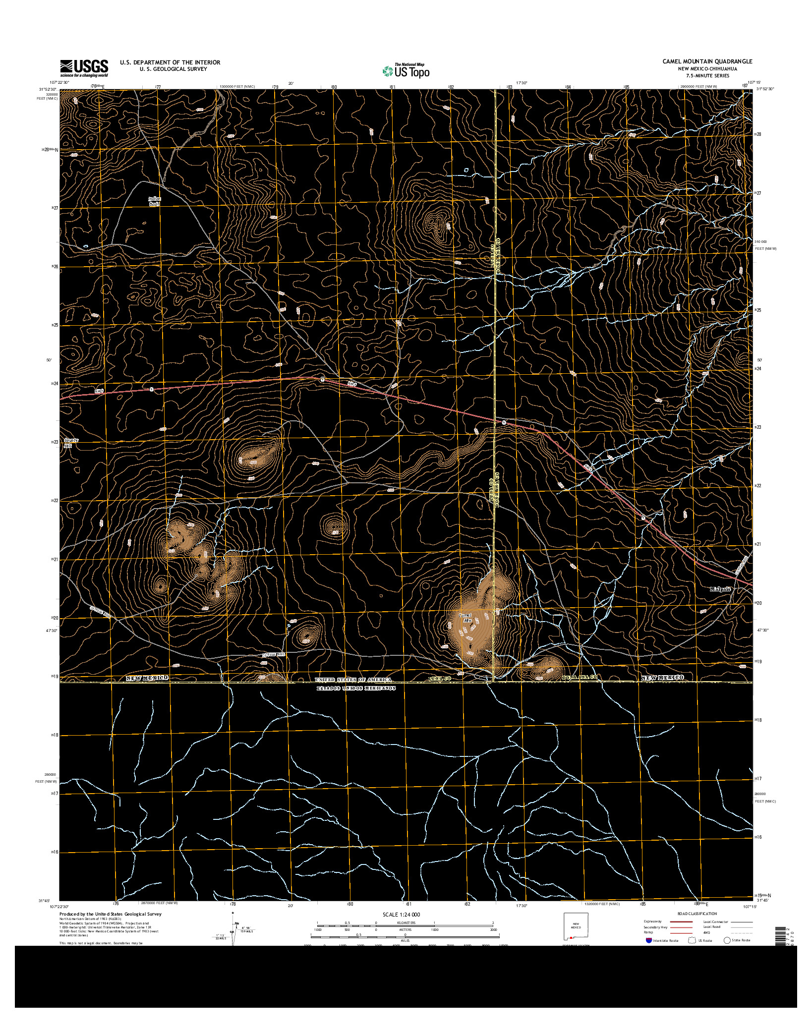 USGS US TOPO 7.5-MINUTE MAP FOR CAMEL MOUNTAIN, NM-CHH 2013