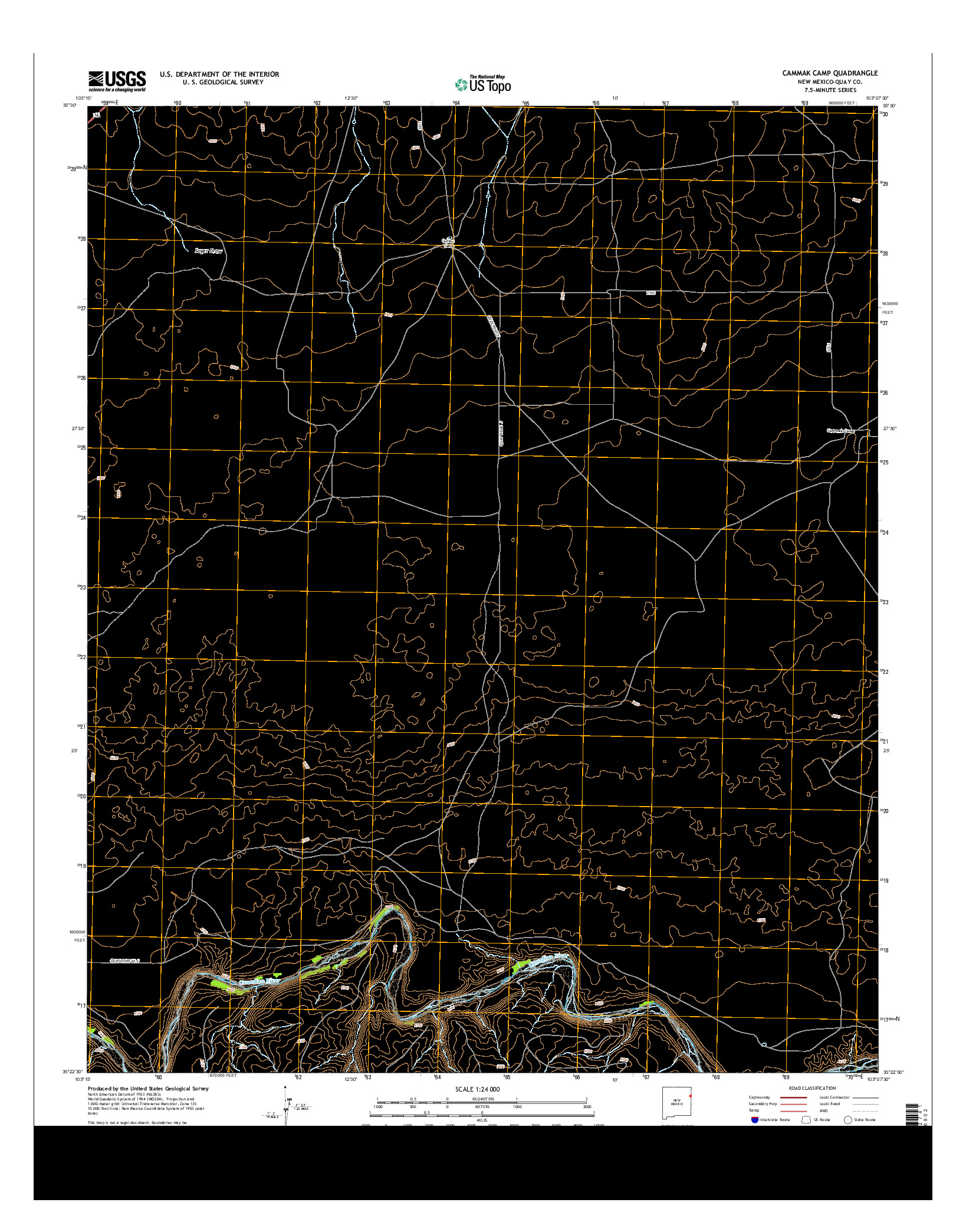 USGS US TOPO 7.5-MINUTE MAP FOR CAMMAK CAMP, NM 2013