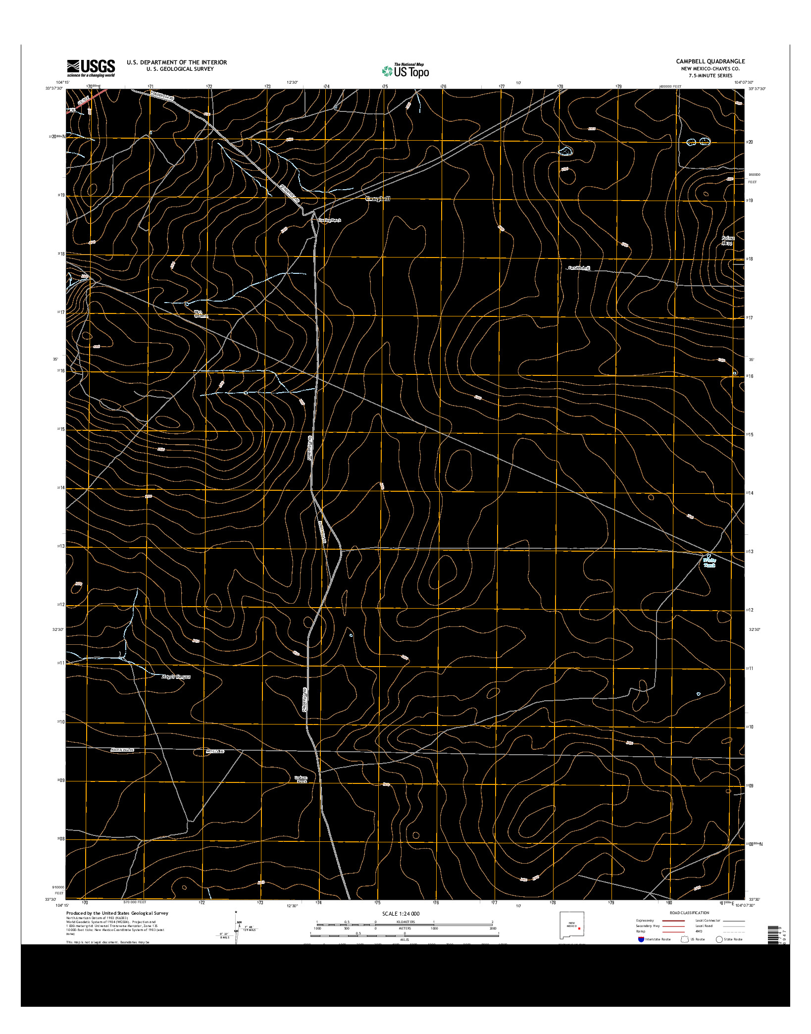 USGS US TOPO 7.5-MINUTE MAP FOR CAMPBELL, NM 2013