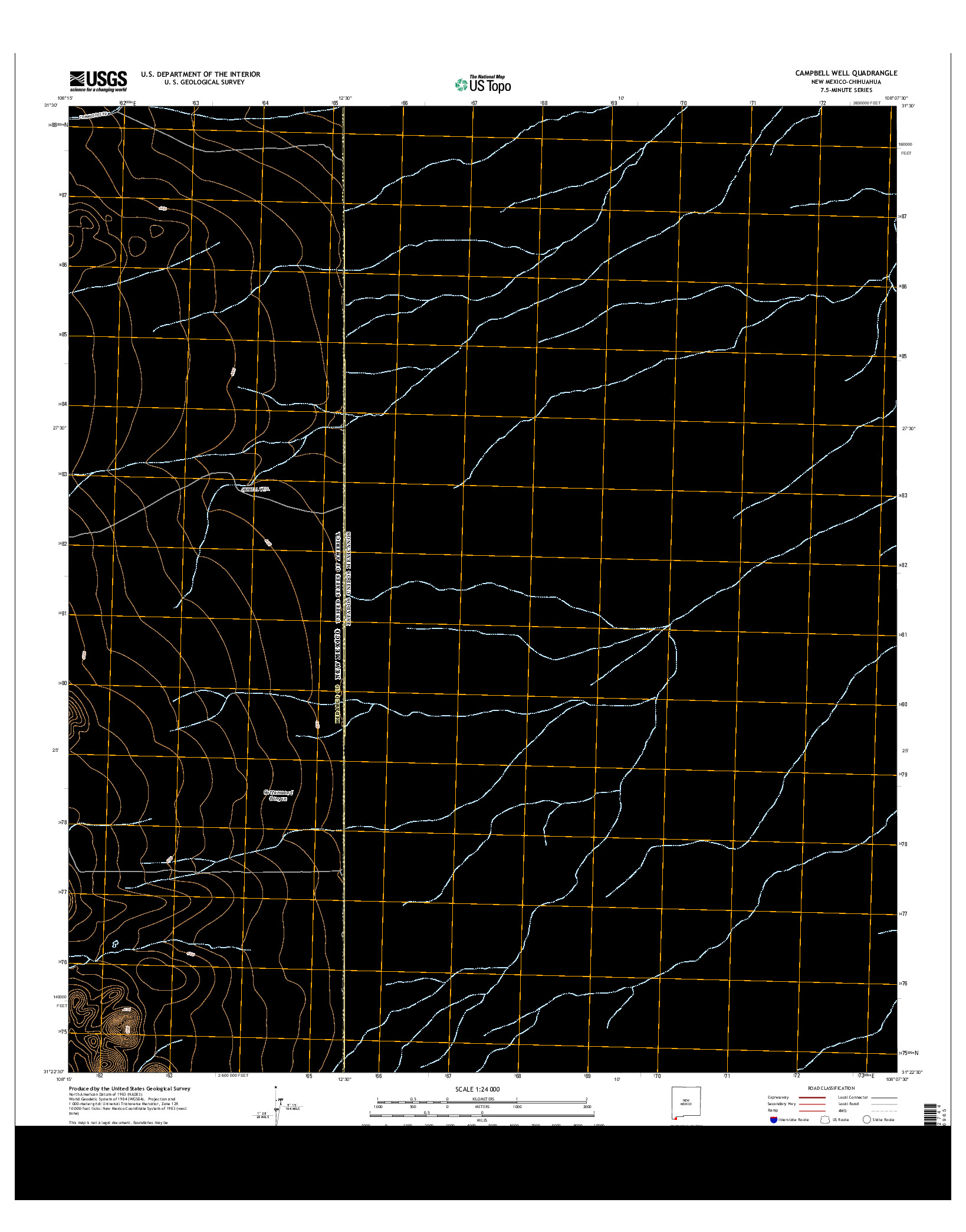 USGS US TOPO 7.5-MINUTE MAP FOR CAMPBELL WELL, NM-CHH 2013