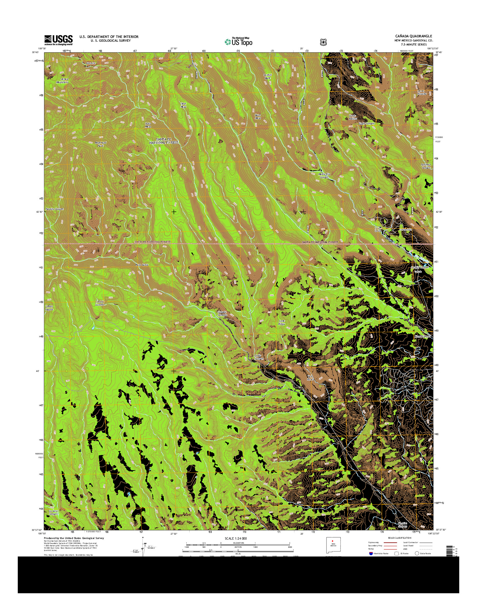 USGS US TOPO 7.5-MINUTE MAP FOR CAñADA, NM 2013