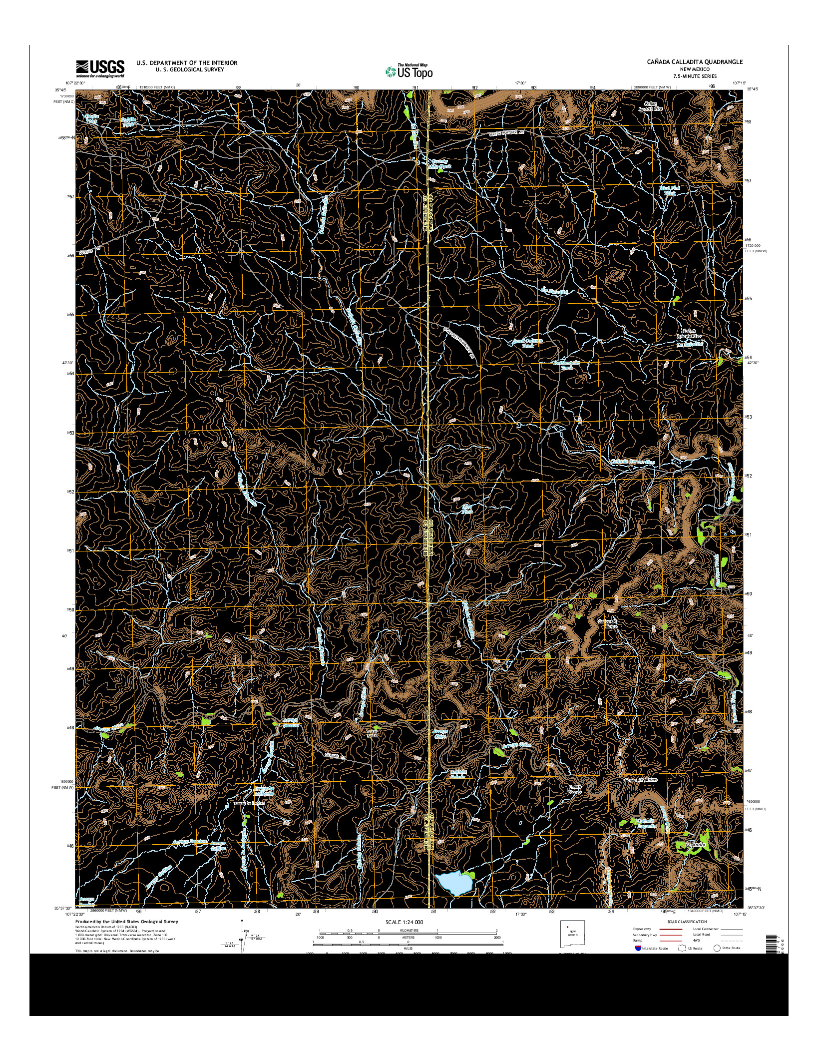 USGS US TOPO 7.5-MINUTE MAP FOR CAñADA CALLADITA, NM 2013