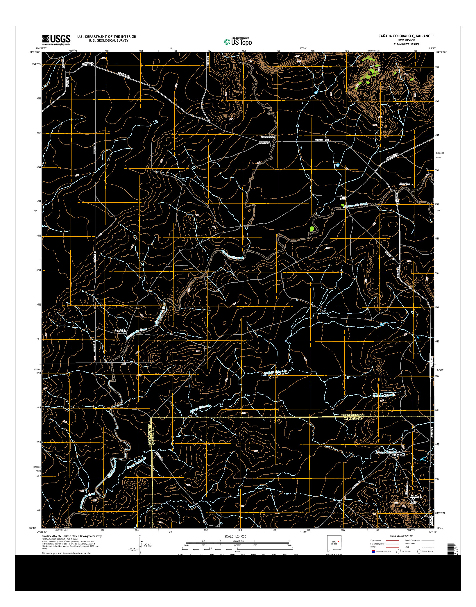 USGS US TOPO 7.5-MINUTE MAP FOR CAñADA COLORADO, NM 2013
