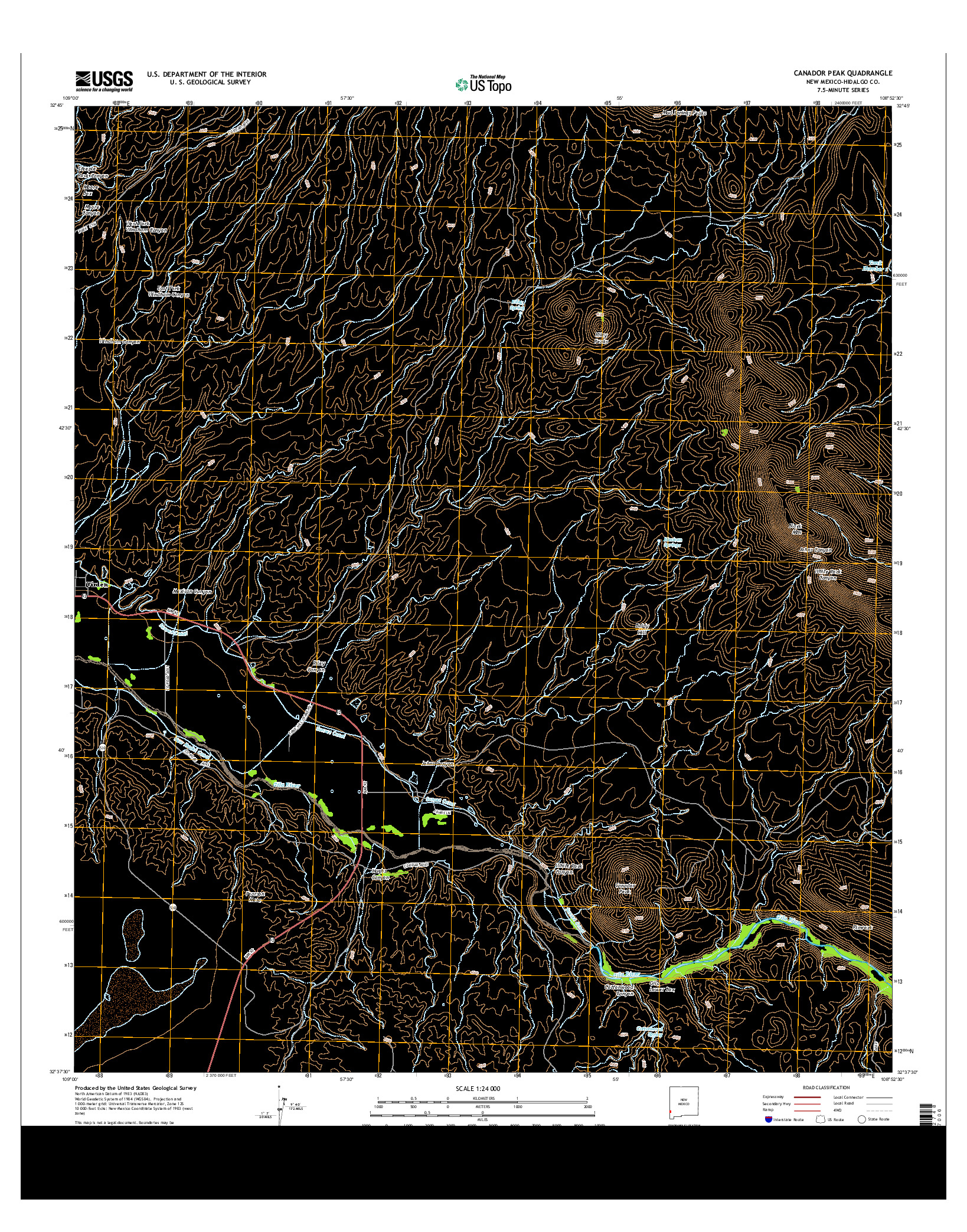 USGS US TOPO 7.5-MINUTE MAP FOR CANADOR PEAK, NM 2013