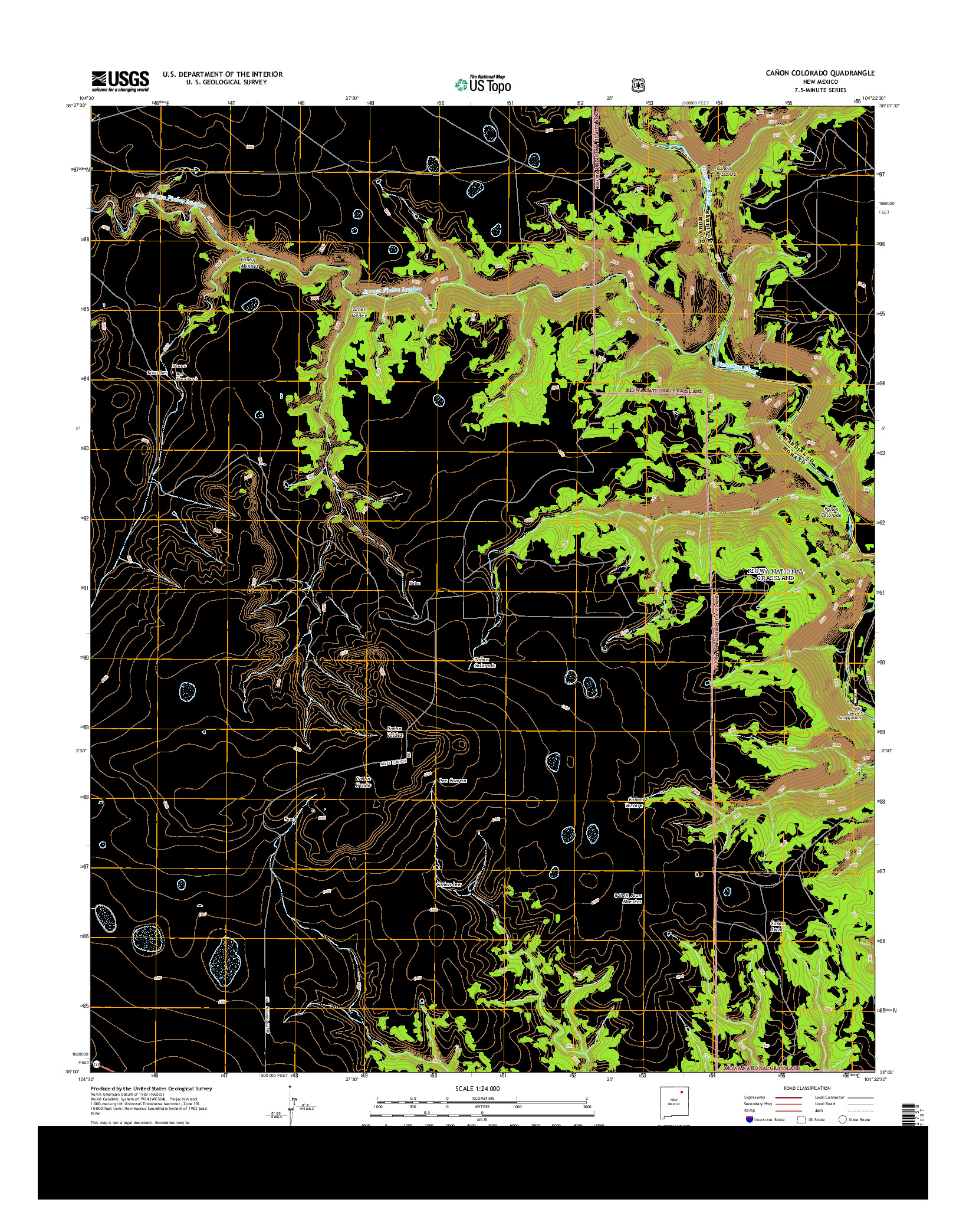 USGS US TOPO 7.5-MINUTE MAP FOR CAñON COLORADO, NM 2013