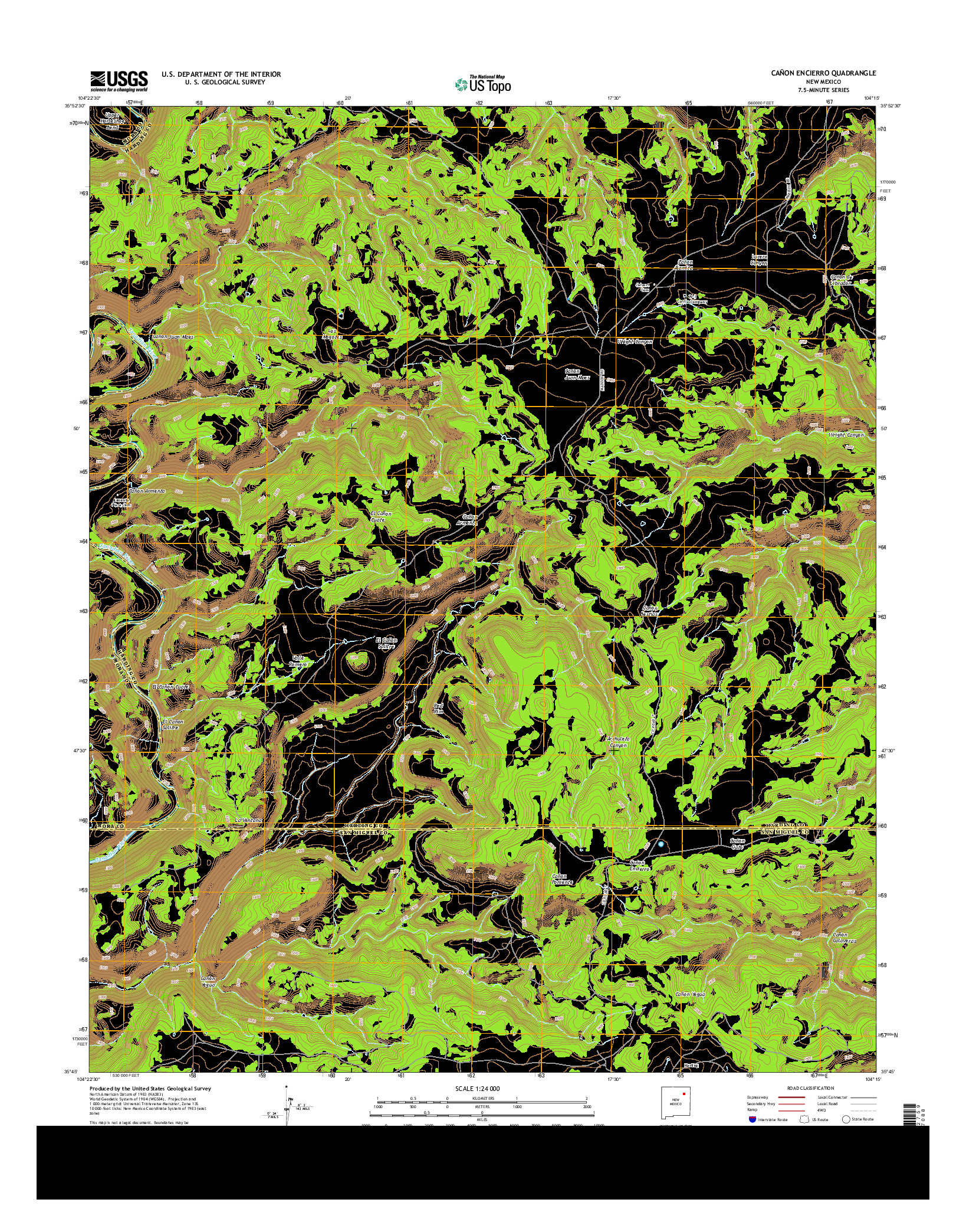 USGS US TOPO 7.5-MINUTE MAP FOR CAñON ENCIERRO, NM 2013