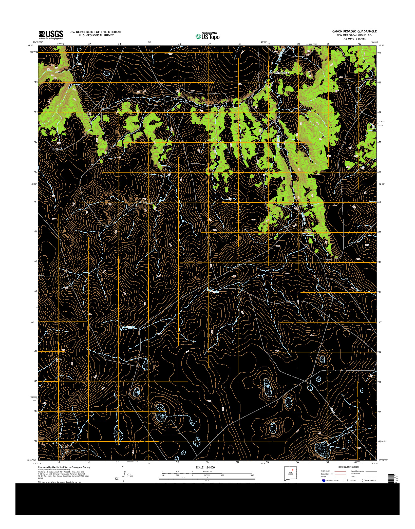 USGS US TOPO 7.5-MINUTE MAP FOR CAñON PEDROSO, NM 2013