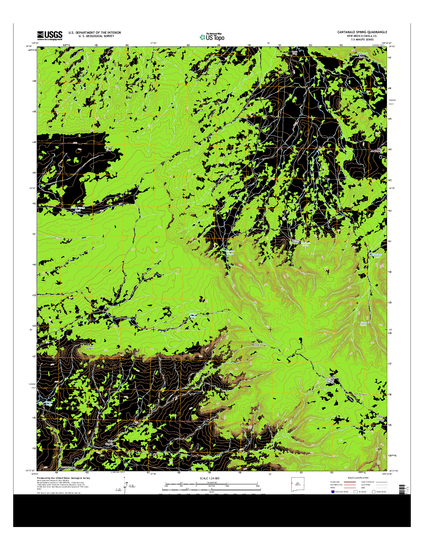 USGS US TOPO 7.5-MINUTE MAP FOR CANTARALO SPRING, NM 2013