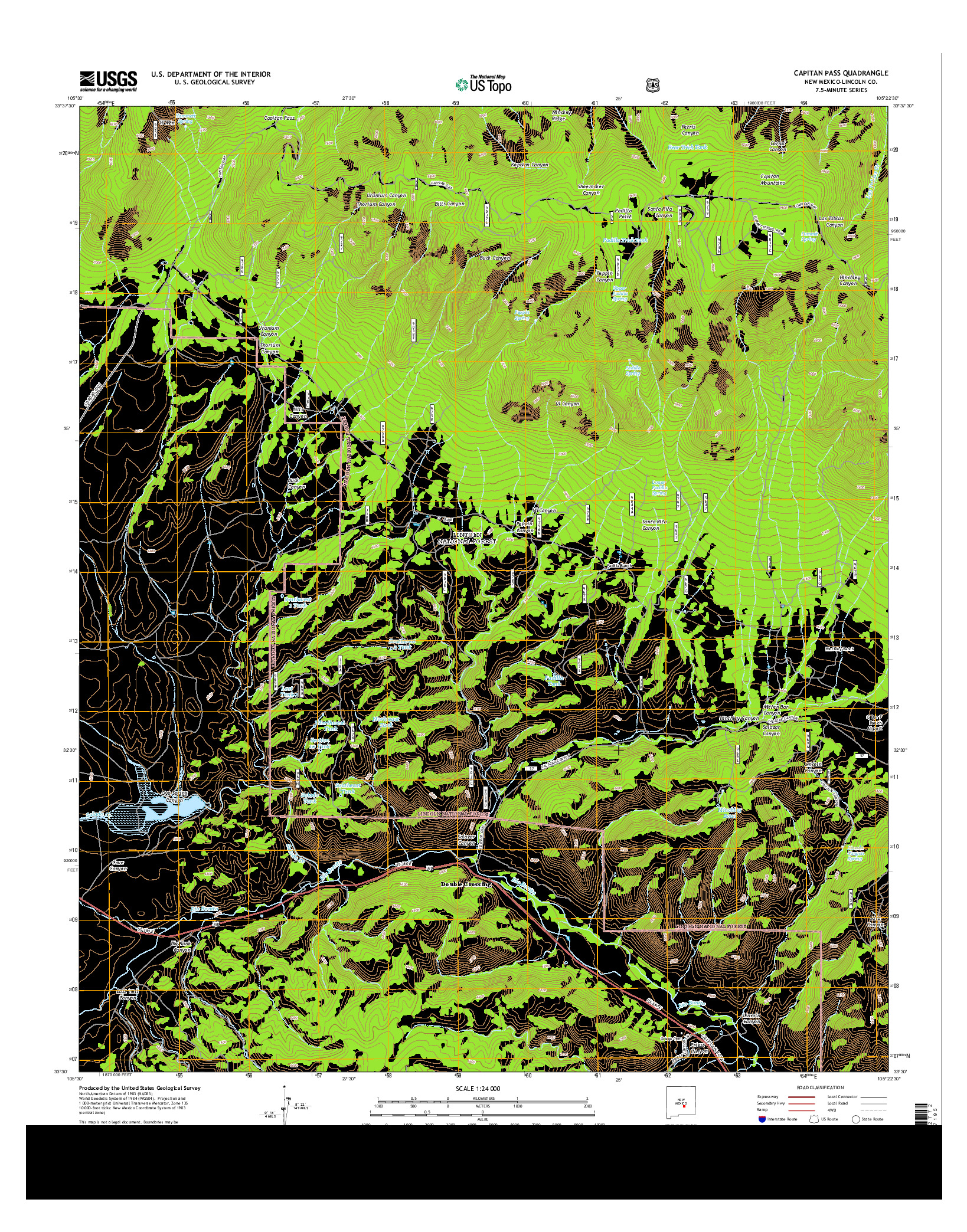 USGS US TOPO 7.5-MINUTE MAP FOR CAPITAN PASS, NM 2013