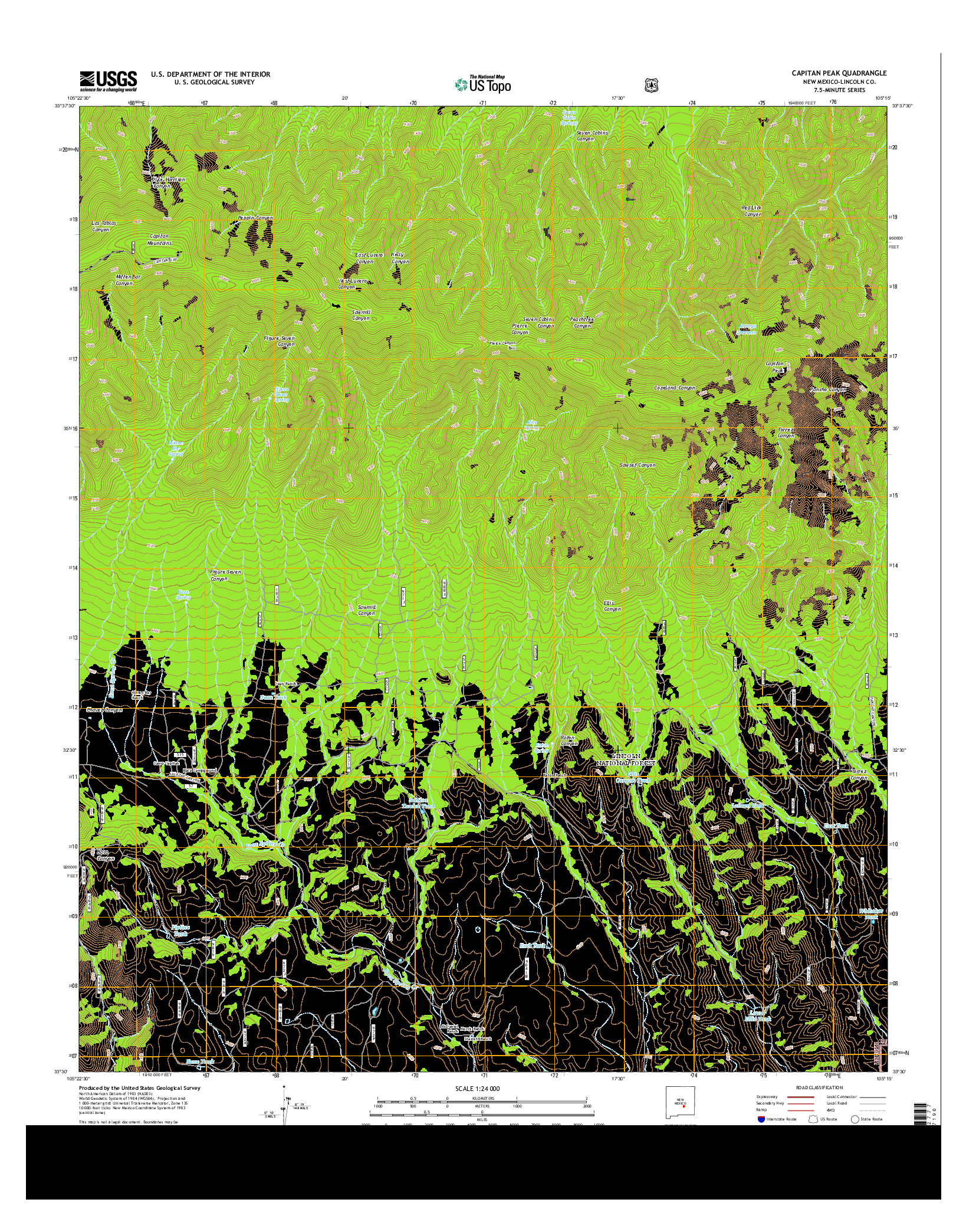 USGS US TOPO 7.5-MINUTE MAP FOR CAPITAN PEAK, NM 2013