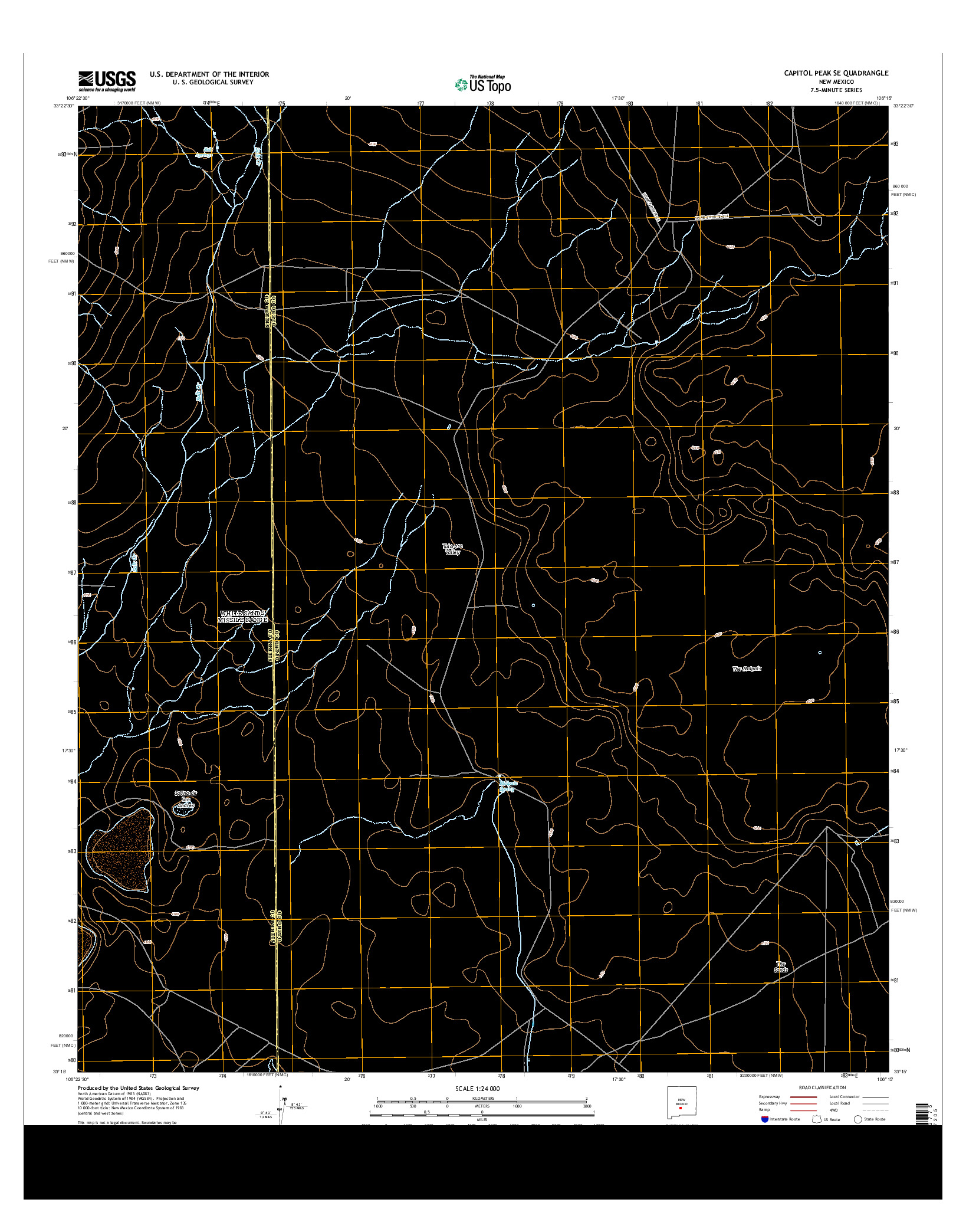 USGS US TOPO 7.5-MINUTE MAP FOR CAPITOL PEAK SE, NM 2013