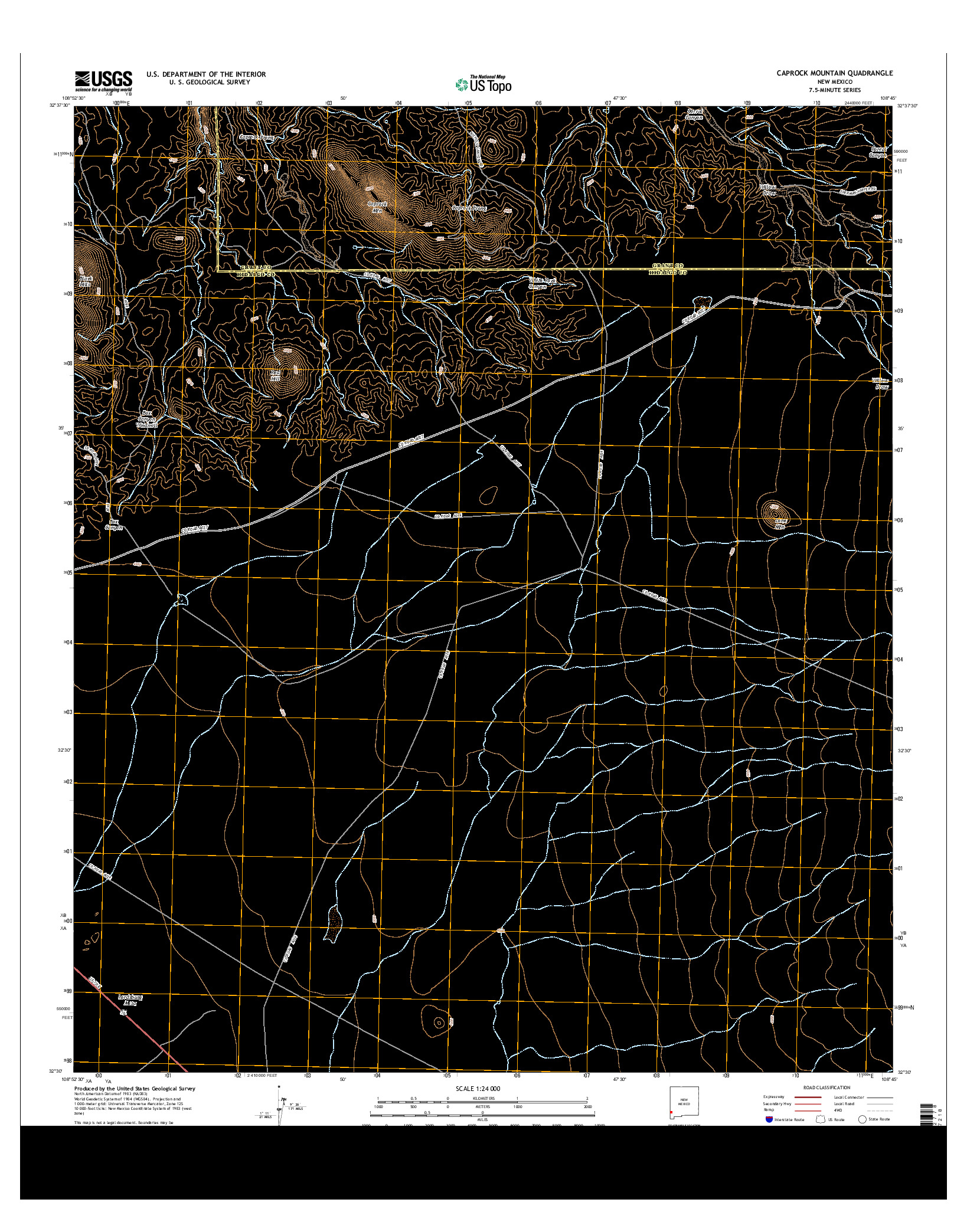 USGS US TOPO 7.5-MINUTE MAP FOR CAPROCK MOUNTAIN, NM 2013