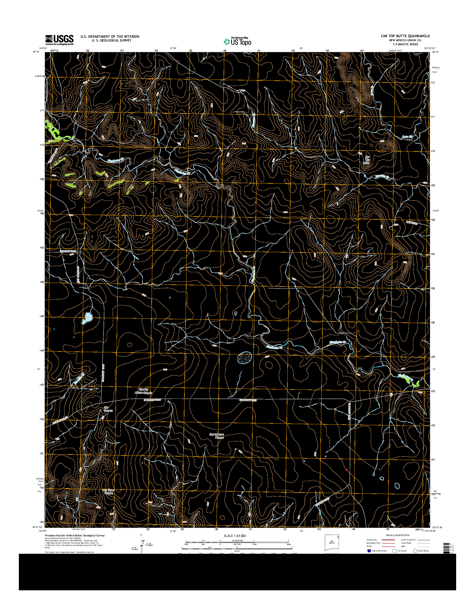 USGS US TOPO 7.5-MINUTE MAP FOR CAR TOP BUTTE, NM 2013