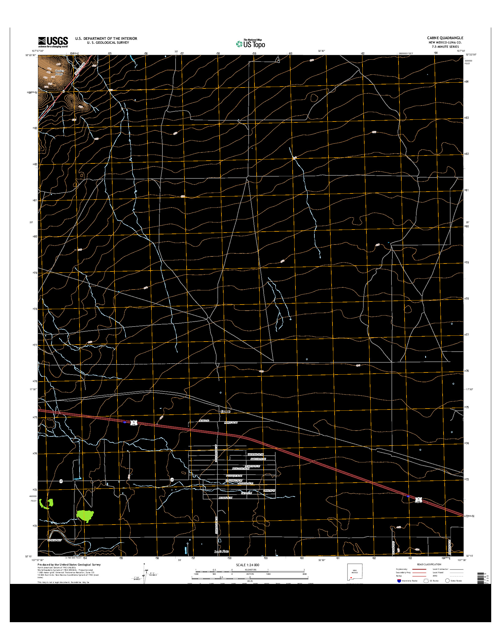 USGS US TOPO 7.5-MINUTE MAP FOR CARNE, NM 2013