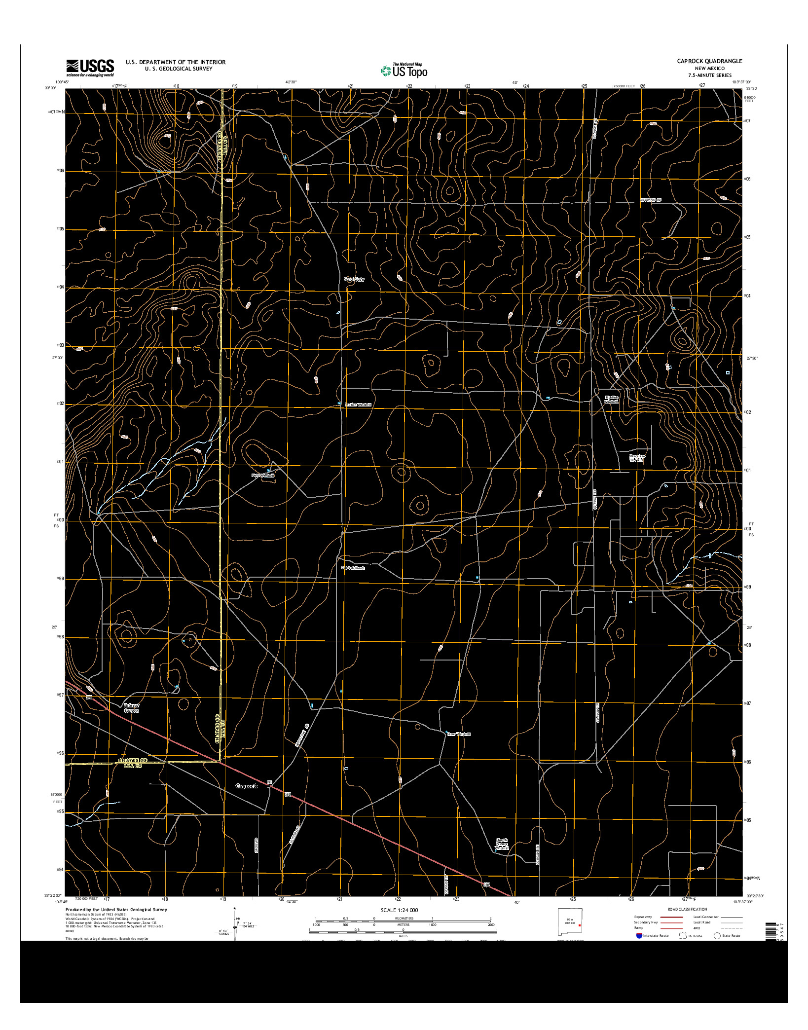 USGS US TOPO 7.5-MINUTE MAP FOR CAPROCK, NM 2013