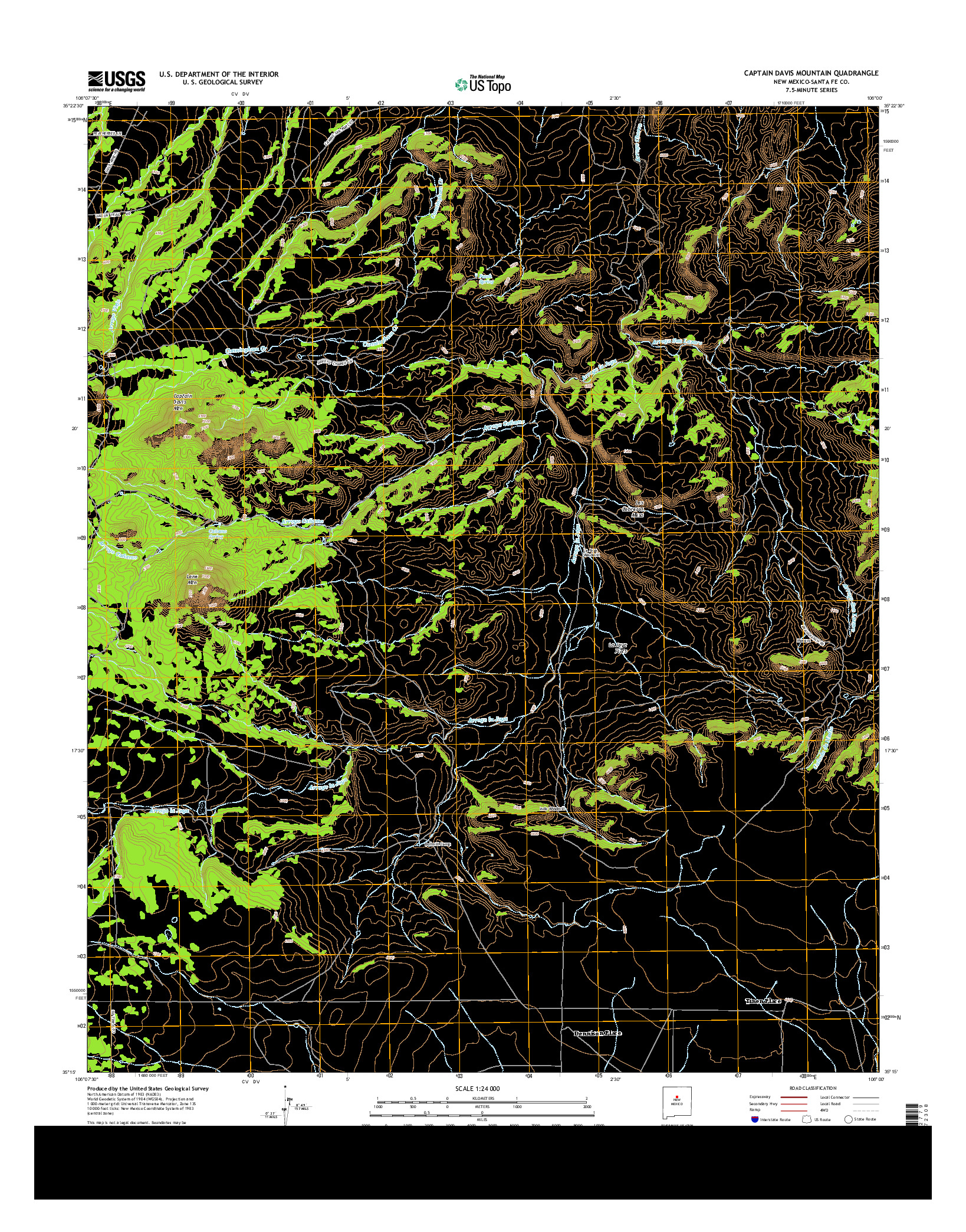USGS US TOPO 7.5-MINUTE MAP FOR CAPTAIN DAVIS MOUNTAIN, NM 2013