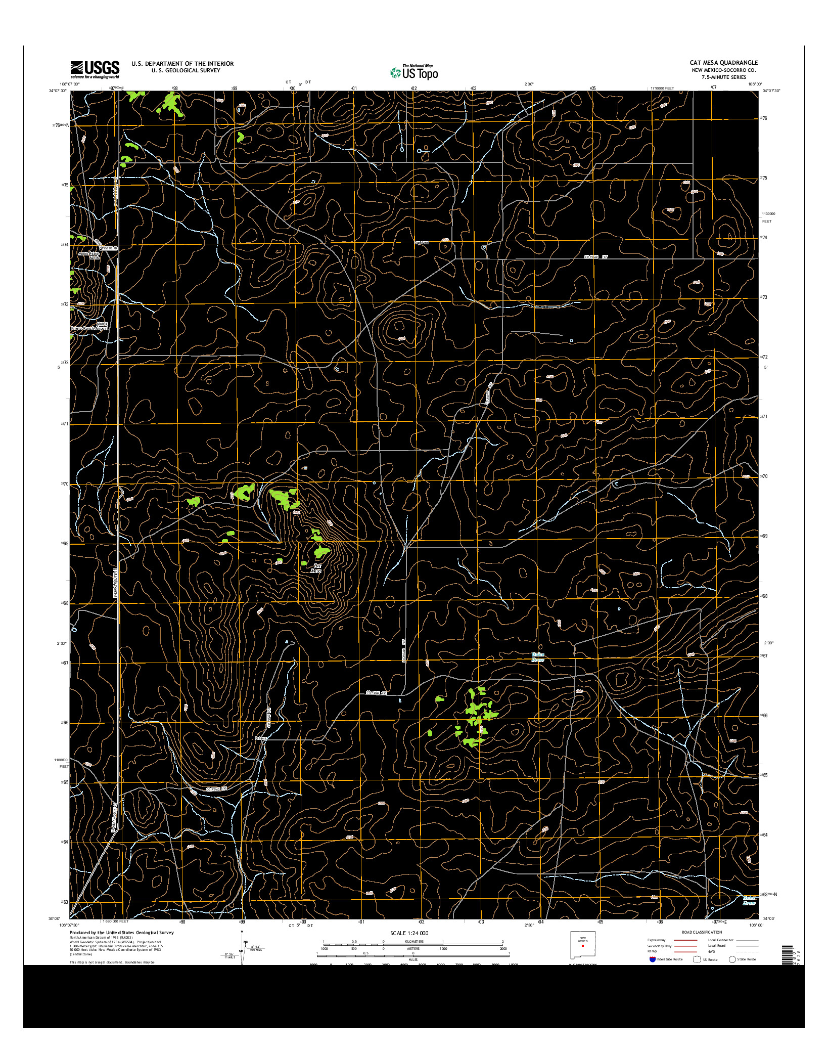 USGS US TOPO 7.5-MINUTE MAP FOR CAT MESA, NM 2013