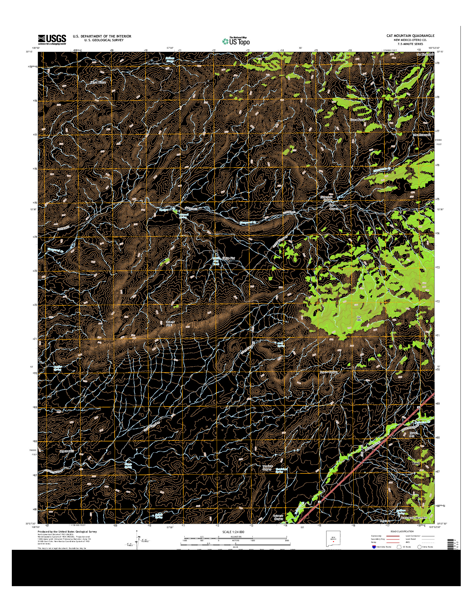 USGS US TOPO 7.5-MINUTE MAP FOR CAT MOUNTAIN, NM 2013