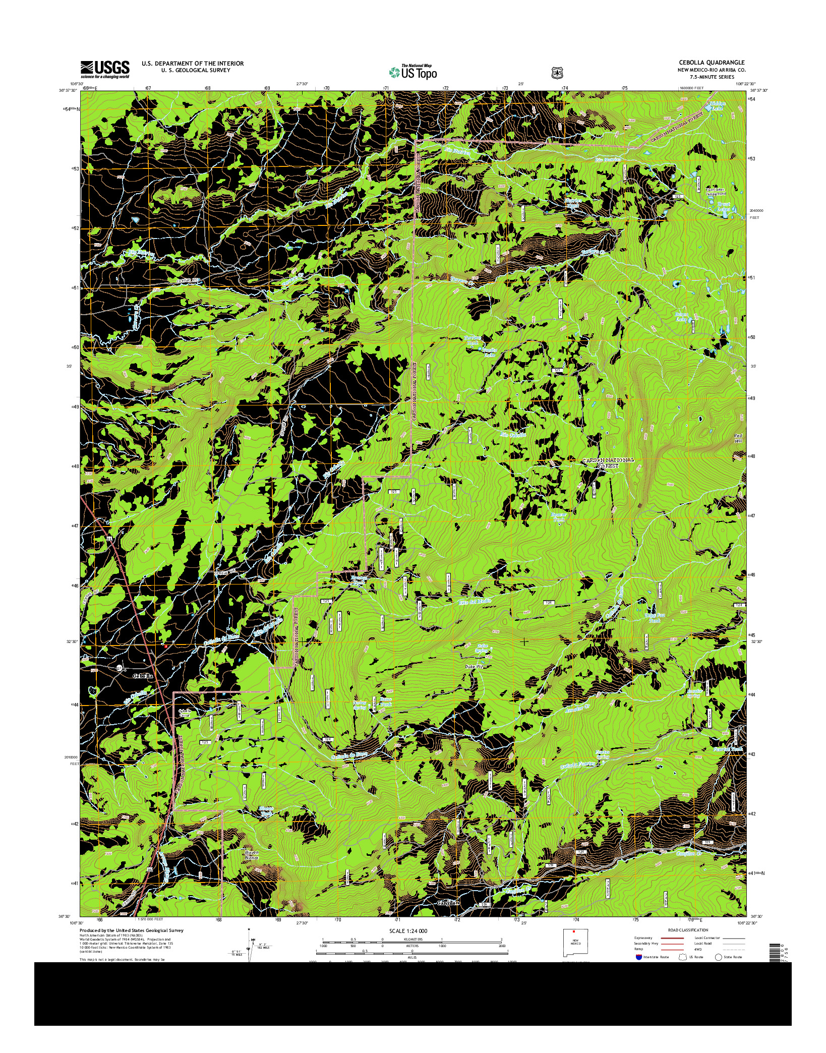 USGS US TOPO 7.5-MINUTE MAP FOR CEBOLLA, NM 2013