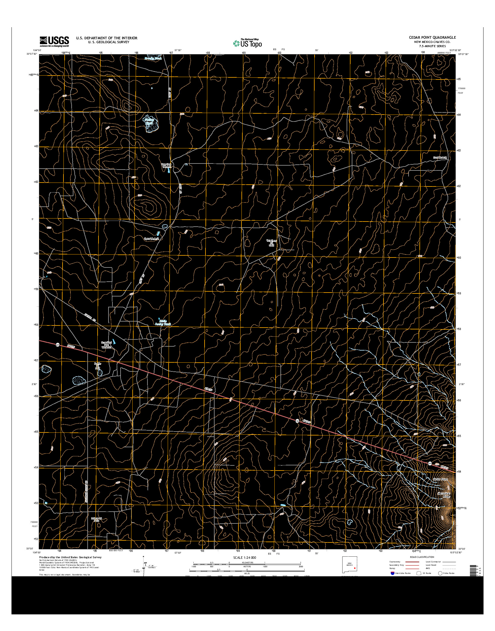 USGS US TOPO 7.5-MINUTE MAP FOR CEDAR POINT, NM 2013