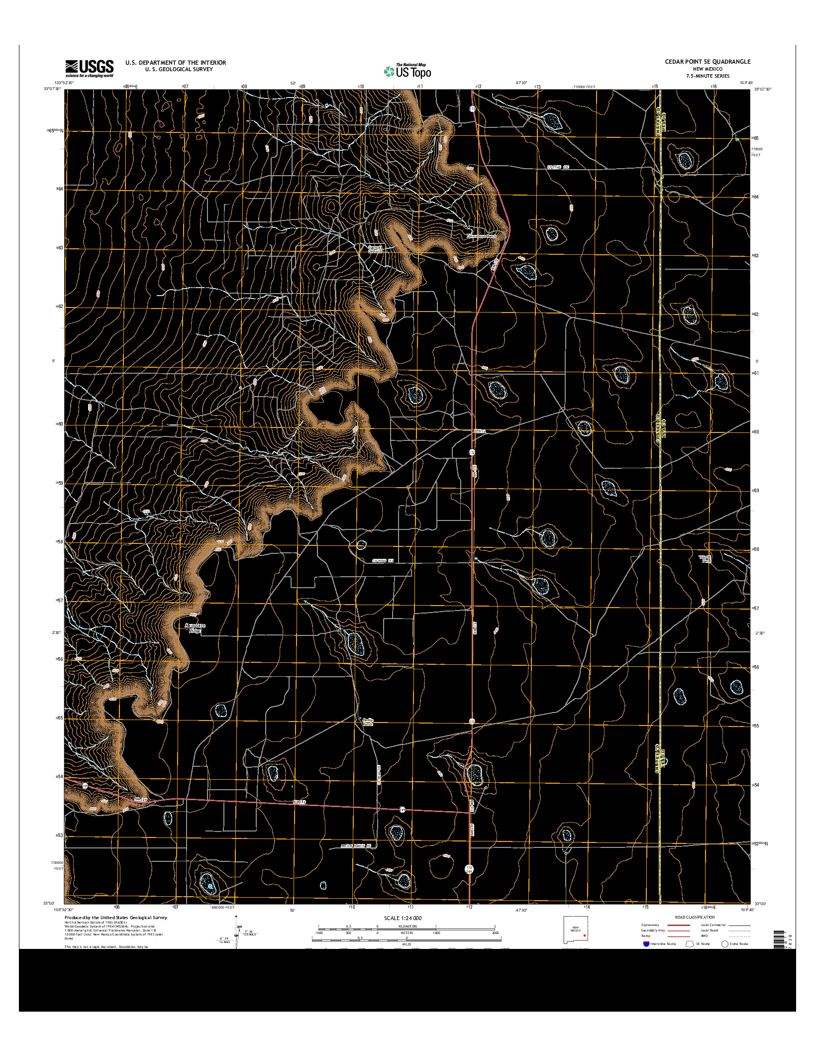 USGS US TOPO 7.5-MINUTE MAP FOR CEDAR POINT SE, NM 2013