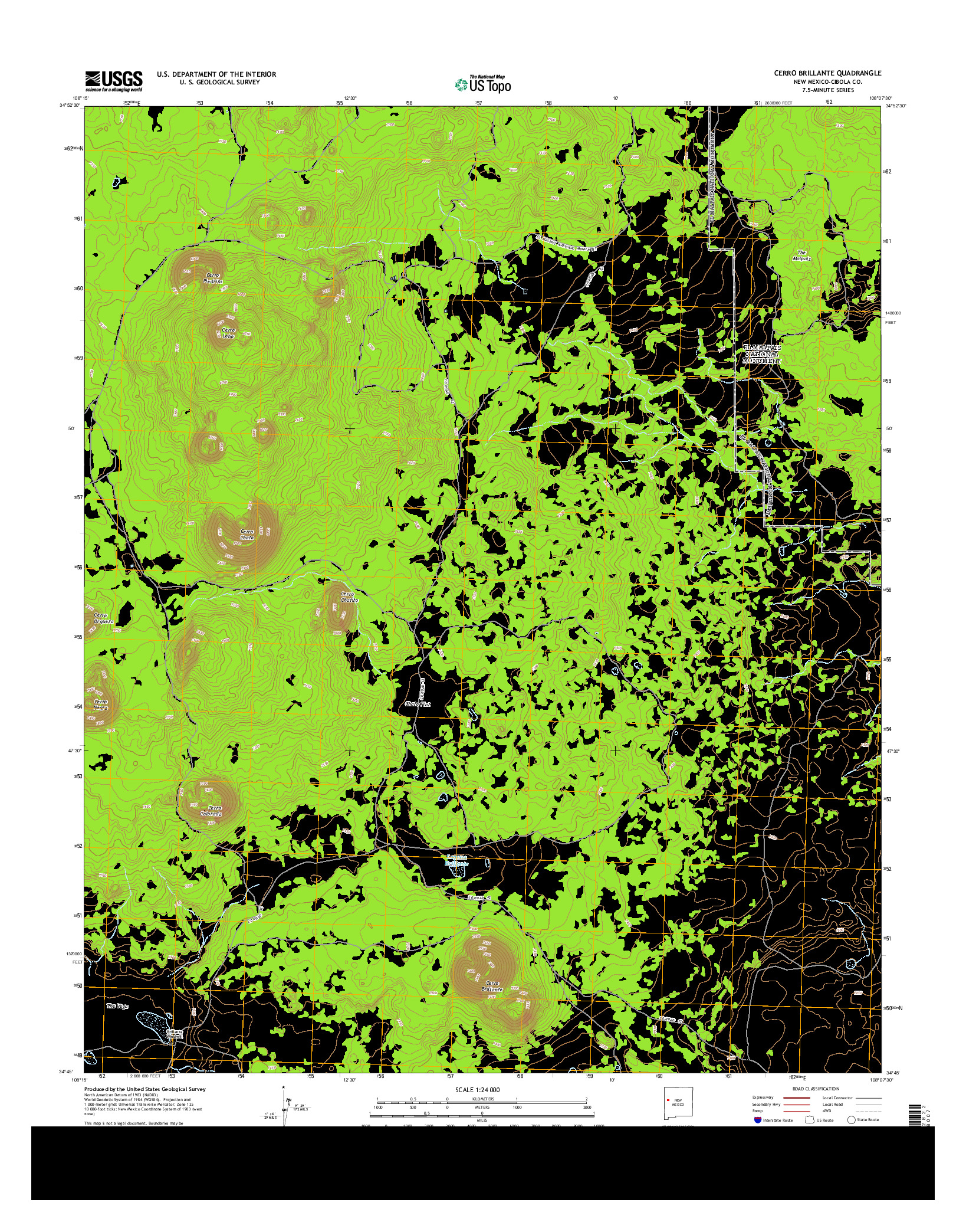 USGS US TOPO 7.5-MINUTE MAP FOR CERRO BRILLANTE, NM 2013