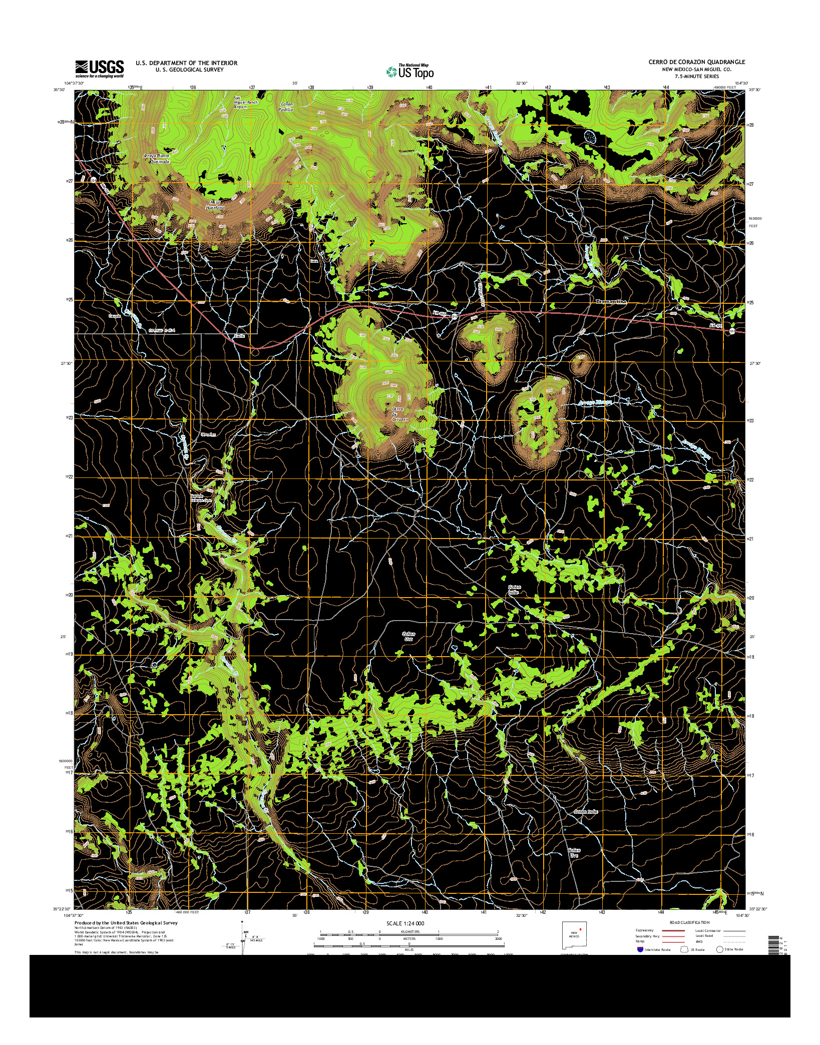 USGS US TOPO 7.5-MINUTE MAP FOR CERRO DE CORAZON, NM 2013
