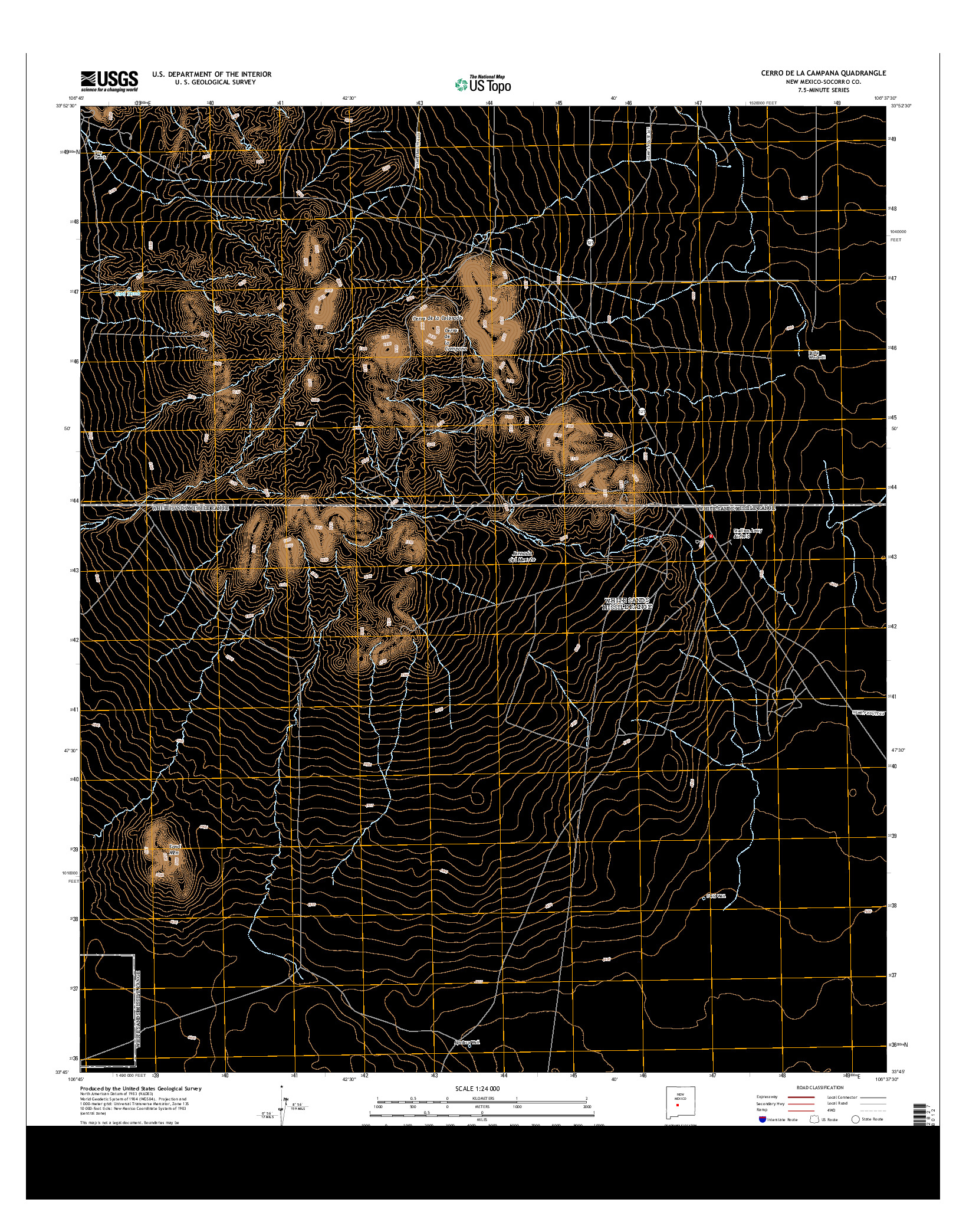 USGS US TOPO 7.5-MINUTE MAP FOR CERRO DE LA CAMPANA, NM 2013