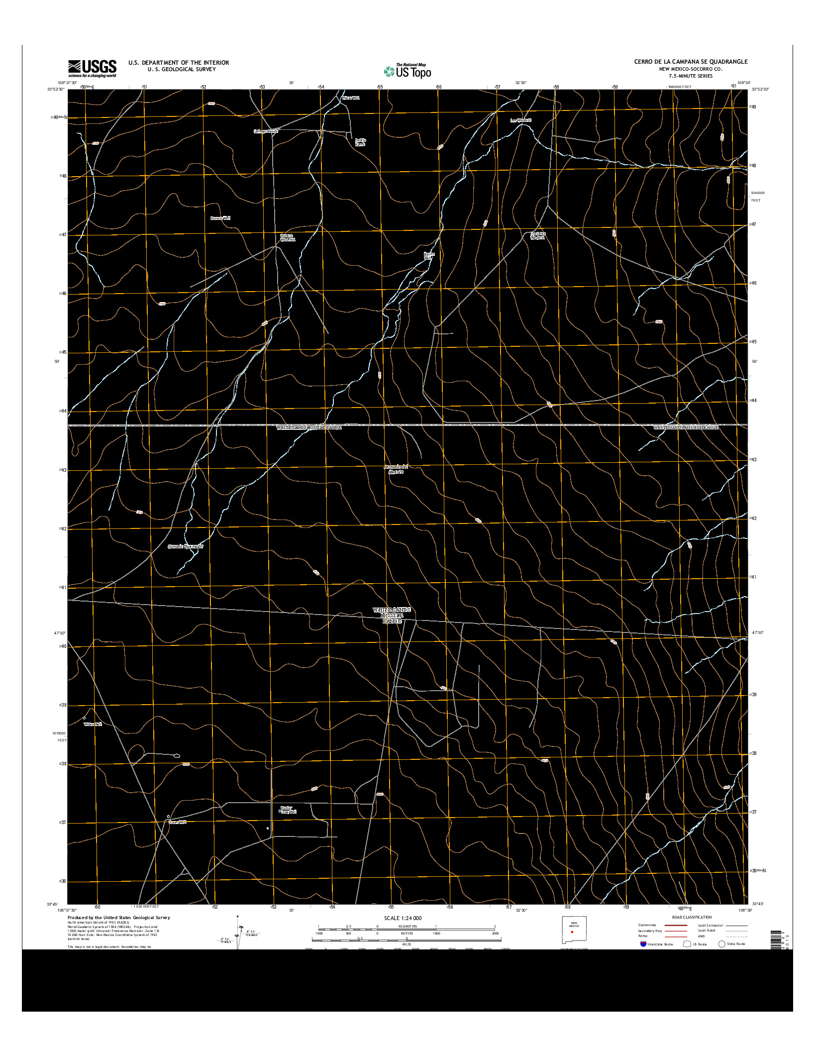 USGS US TOPO 7.5-MINUTE MAP FOR CERRO DE LA CAMPANA SE, NM 2013