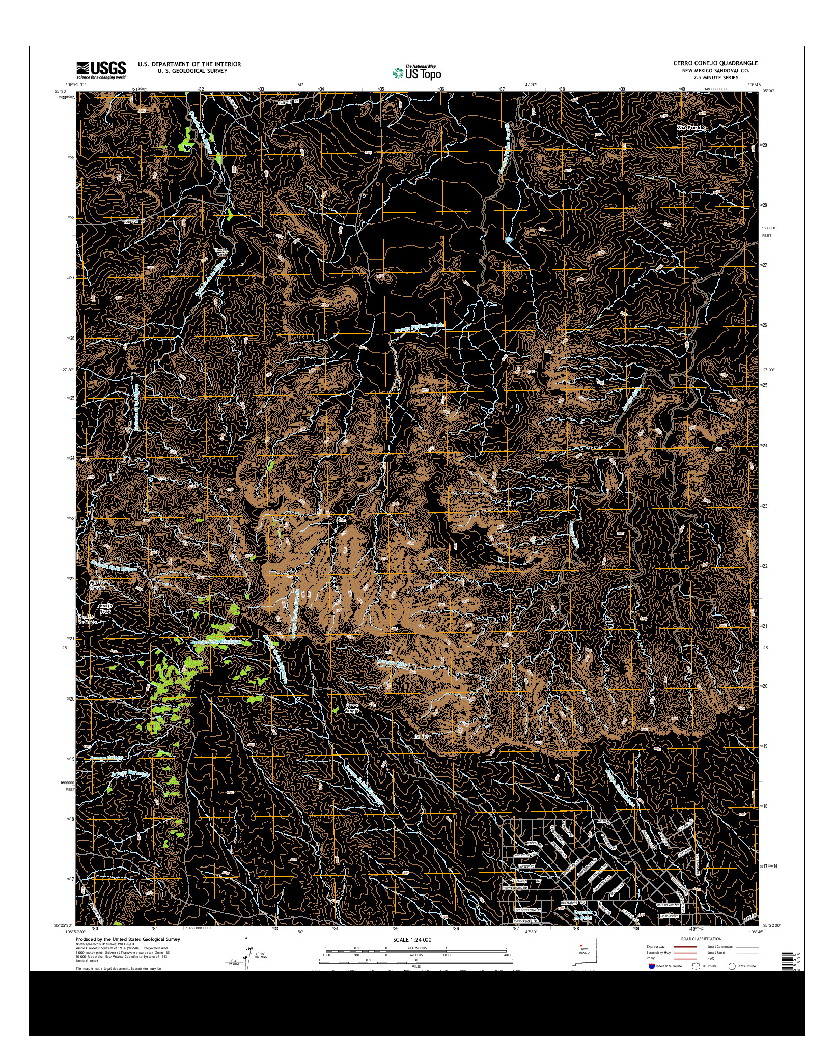 USGS US TOPO 7.5-MINUTE MAP FOR CERRO CONEJO, NM 2013
