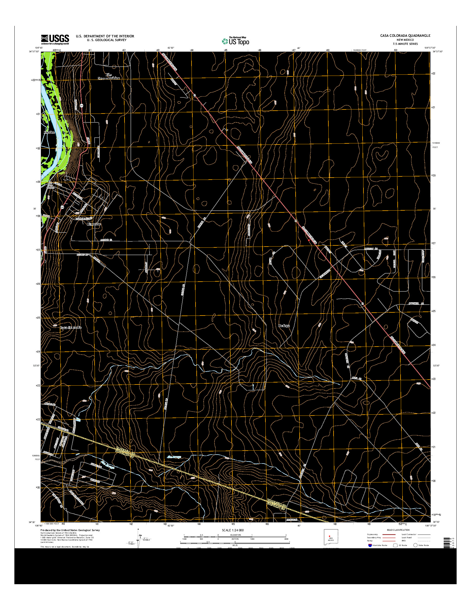 USGS US TOPO 7.5-MINUTE MAP FOR CASA COLORADA, NM 2013