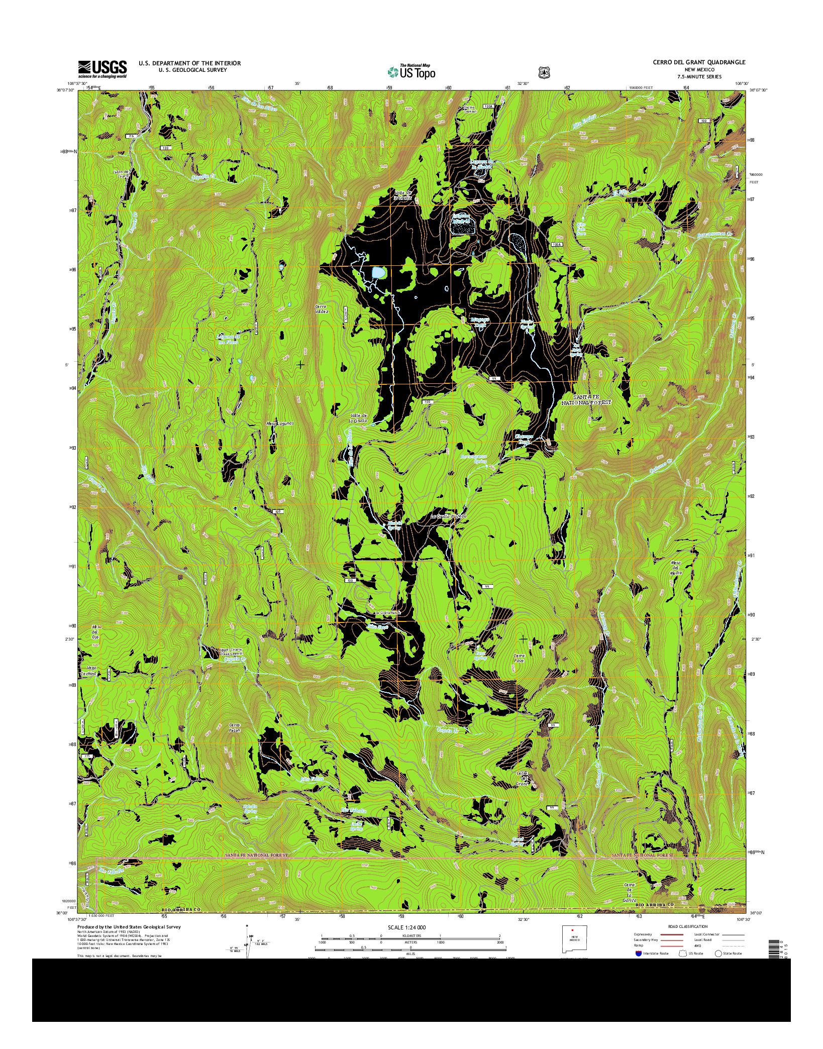 USGS US TOPO 7.5-MINUTE MAP FOR CERRO DEL GRANT, NM 2013