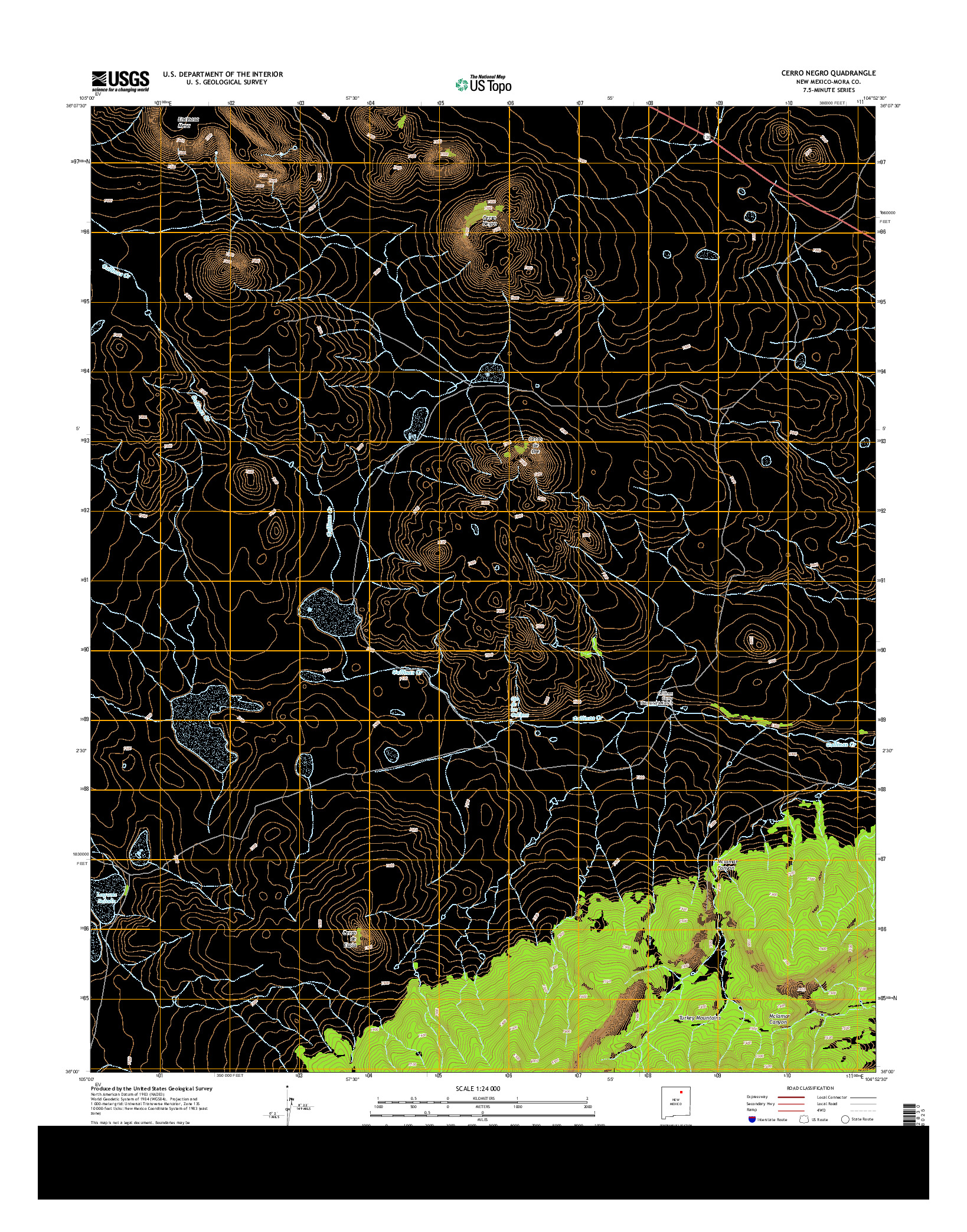 USGS US TOPO 7.5-MINUTE MAP FOR CERRO NEGRO, NM 2013