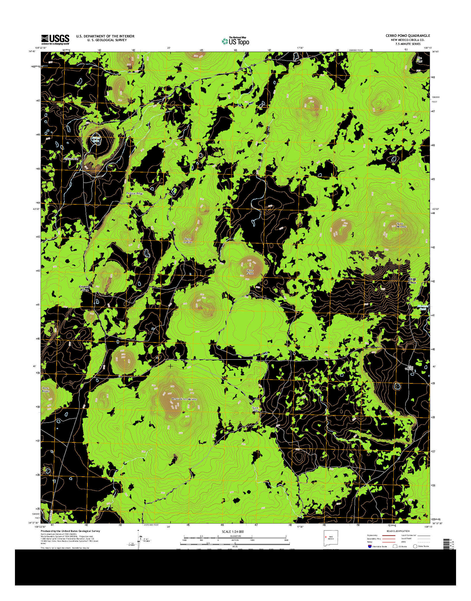 USGS US TOPO 7.5-MINUTE MAP FOR CERRO POMO, NM 2013