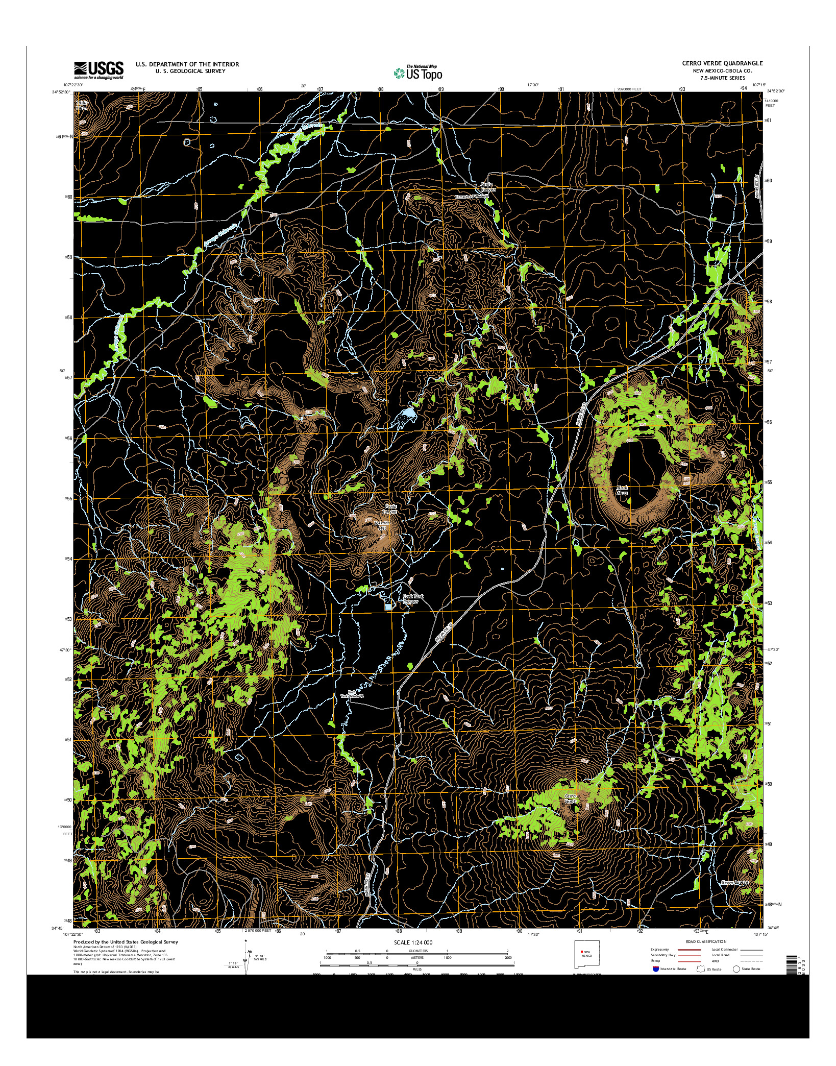 USGS US TOPO 7.5-MINUTE MAP FOR CERRO VERDE, NM 2013