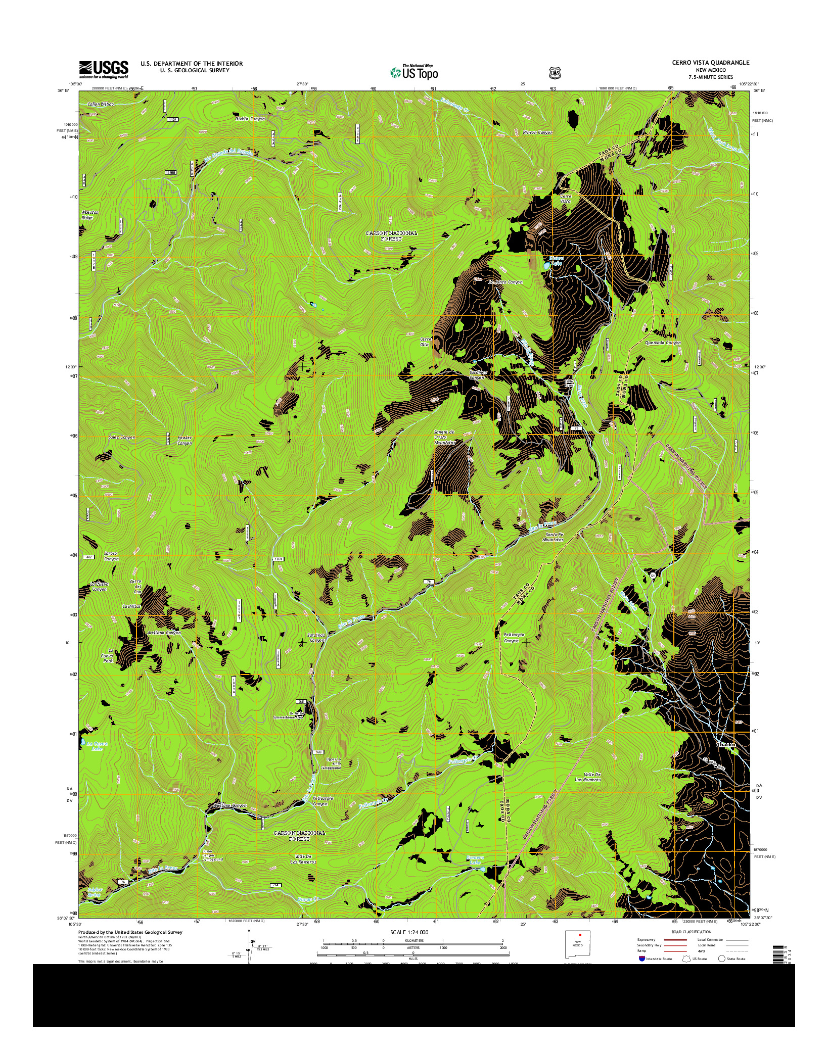 USGS US TOPO 7.5-MINUTE MAP FOR CERRO VISTA, NM 2013