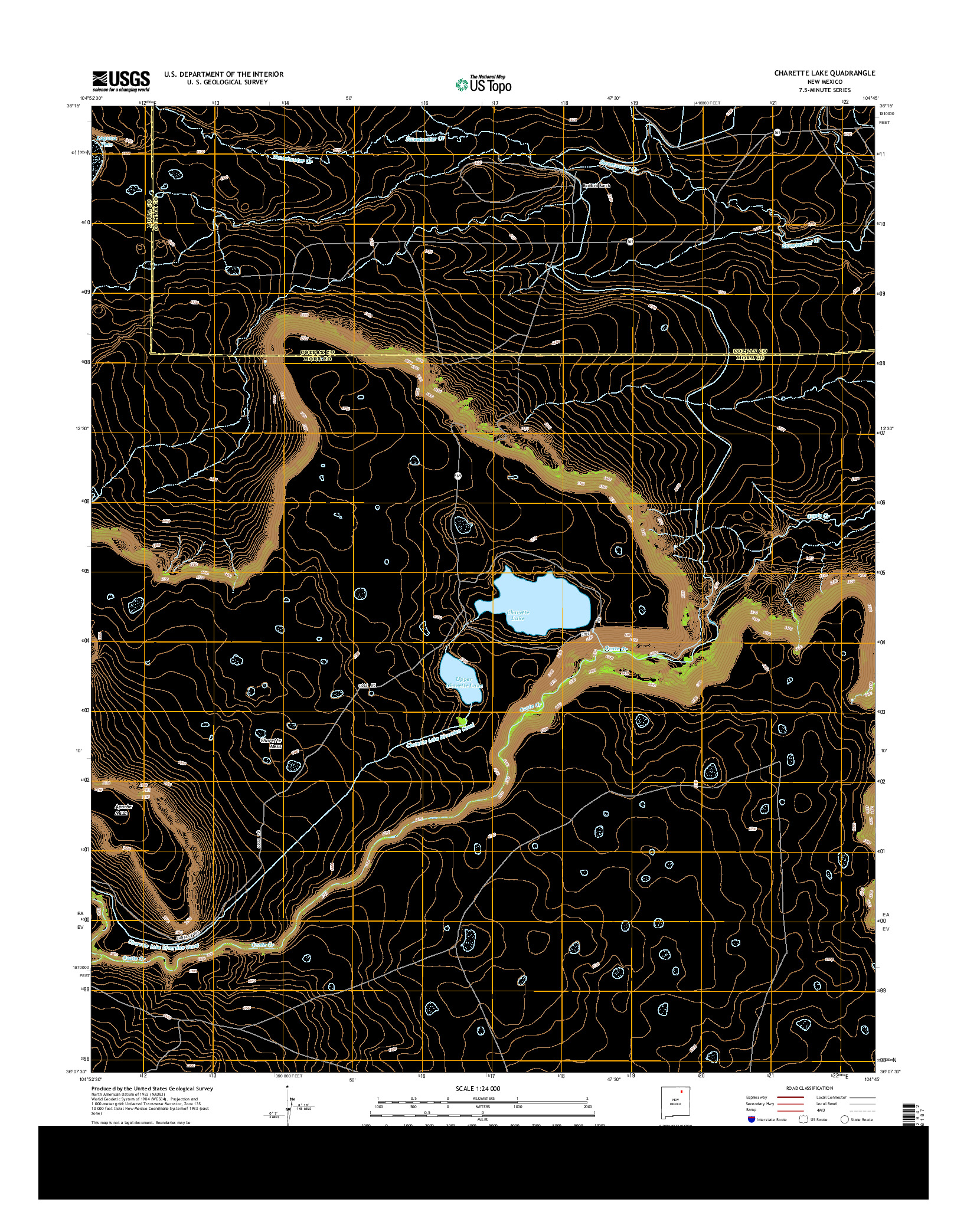 USGS US TOPO 7.5-MINUTE MAP FOR CHARETTE LAKE, NM 2013